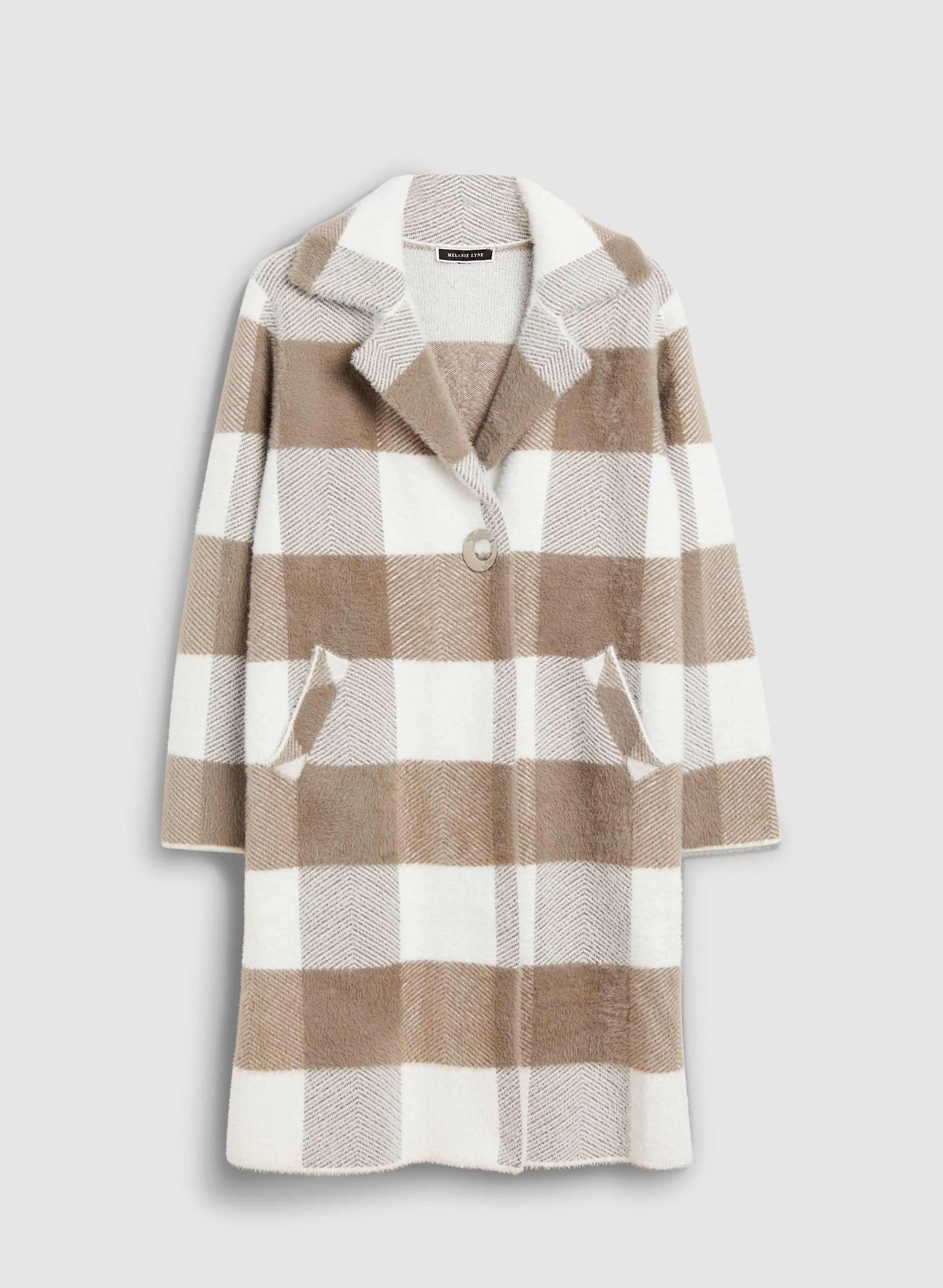 Plaid Notch Collar Coatigan sold by Melanie Lyne product image thumbnail 4