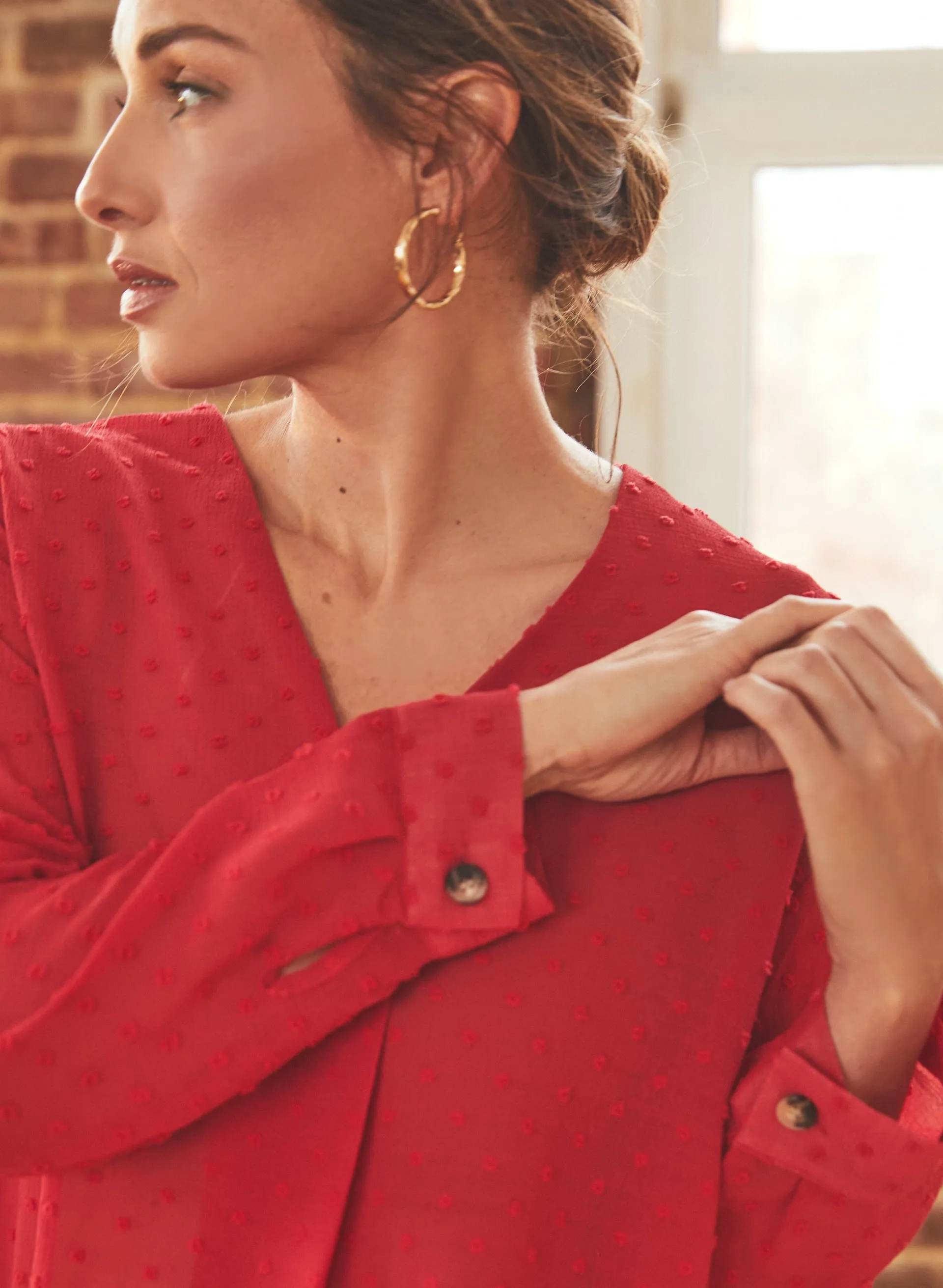 Vince Camuto - Dotted Motif V-Neck Blouse sold by Melanie Lyne product image thumbnail 4