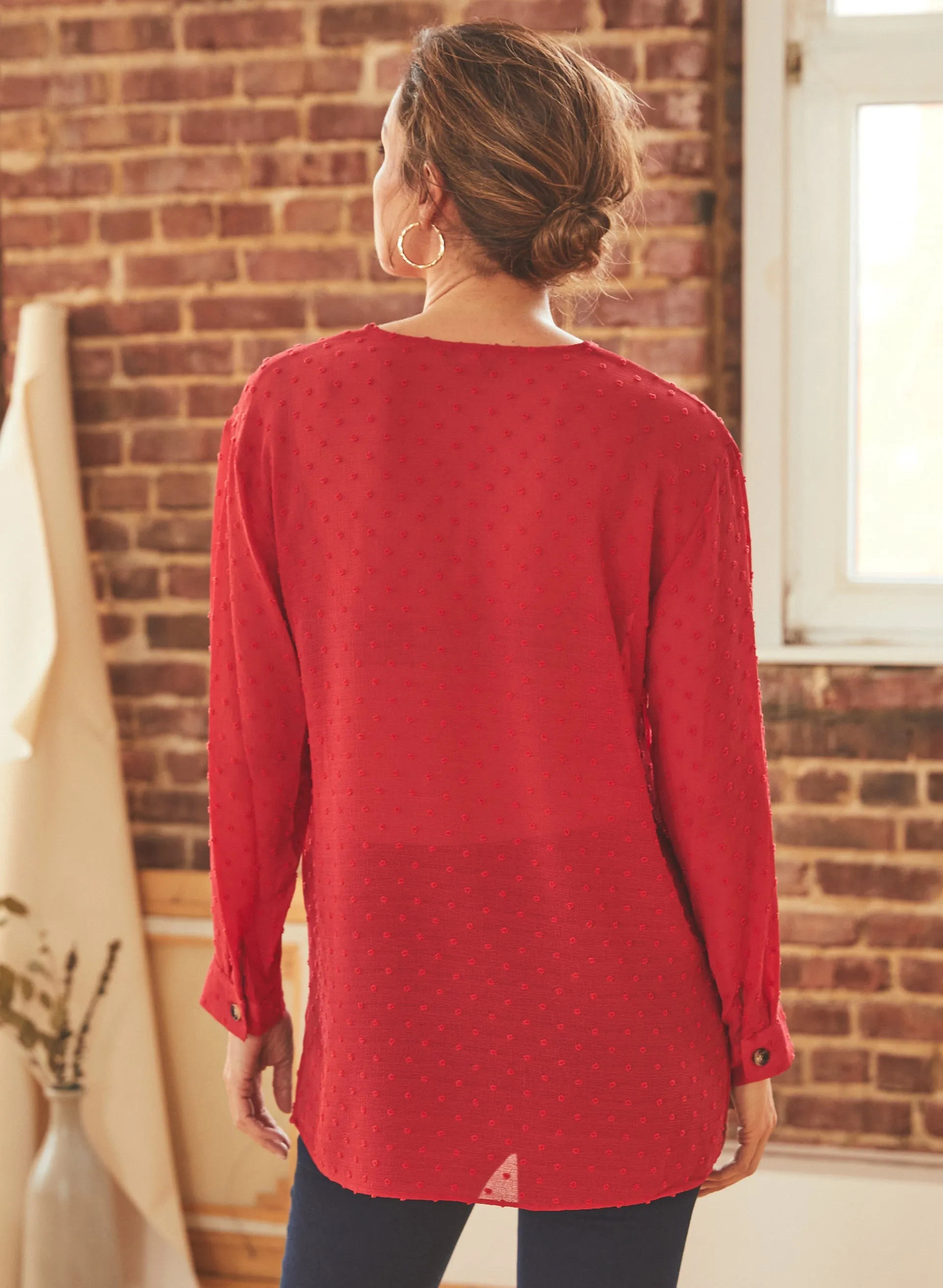 Vince Camuto - Dotted Motif V-Neck Blouse sold by Melanie Lyne product image thumbnail 2