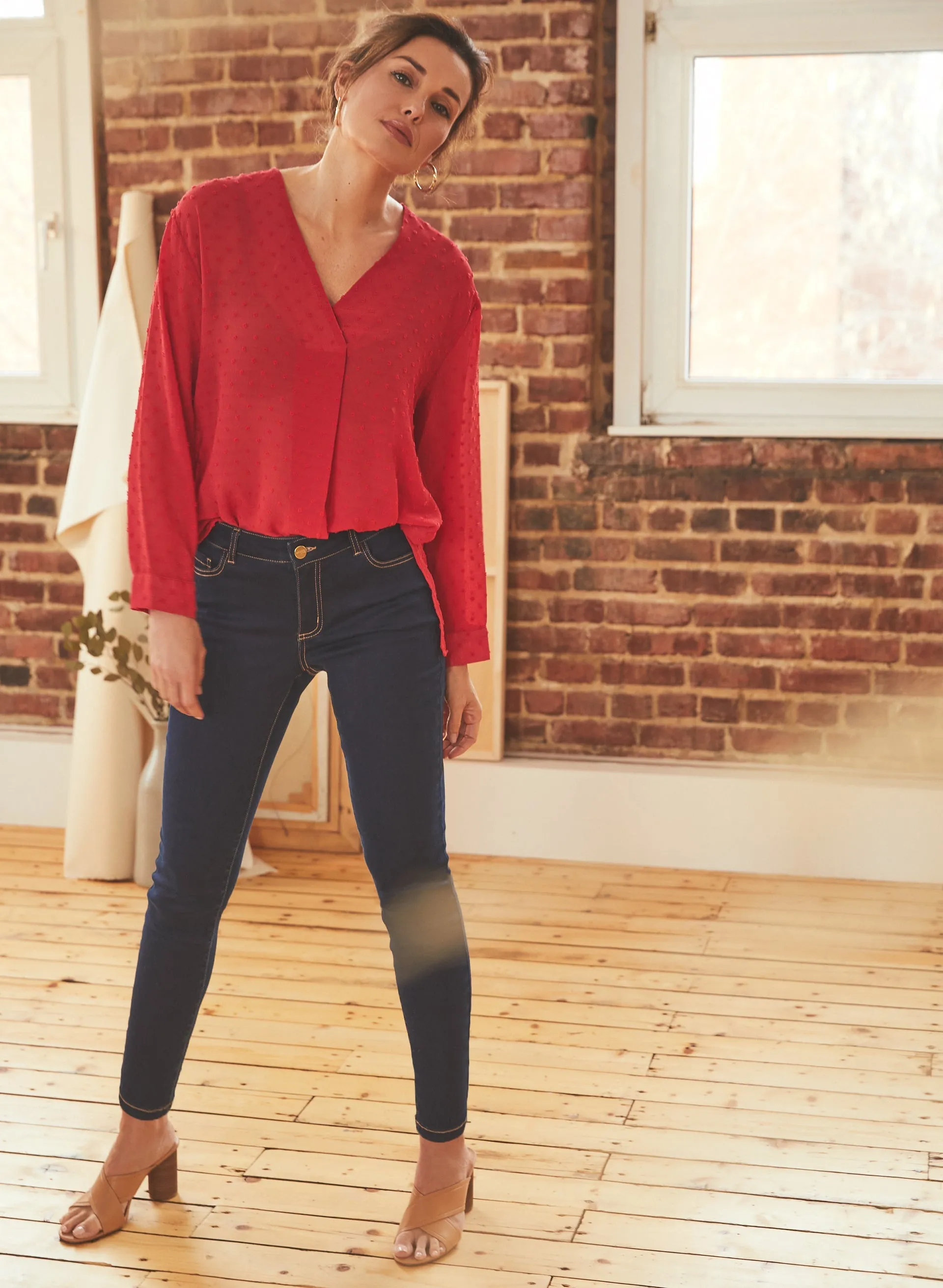 Vince Camuto - Dotted Motif V-Neck Blouse sold by Melanie Lyne product image thumbnail 3