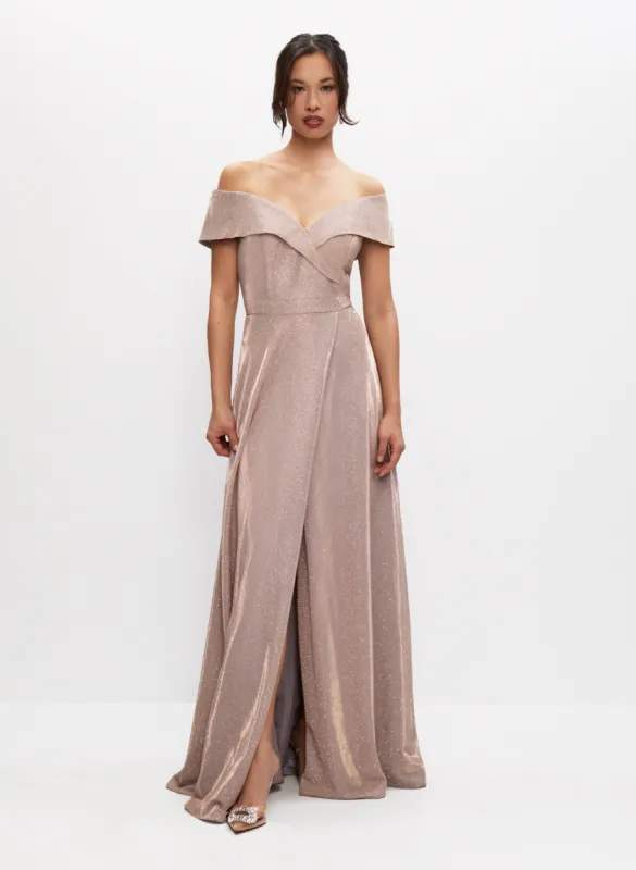 BA Nites - Off-the-Shoulder Glitter Gown sold by Melanie Lyne