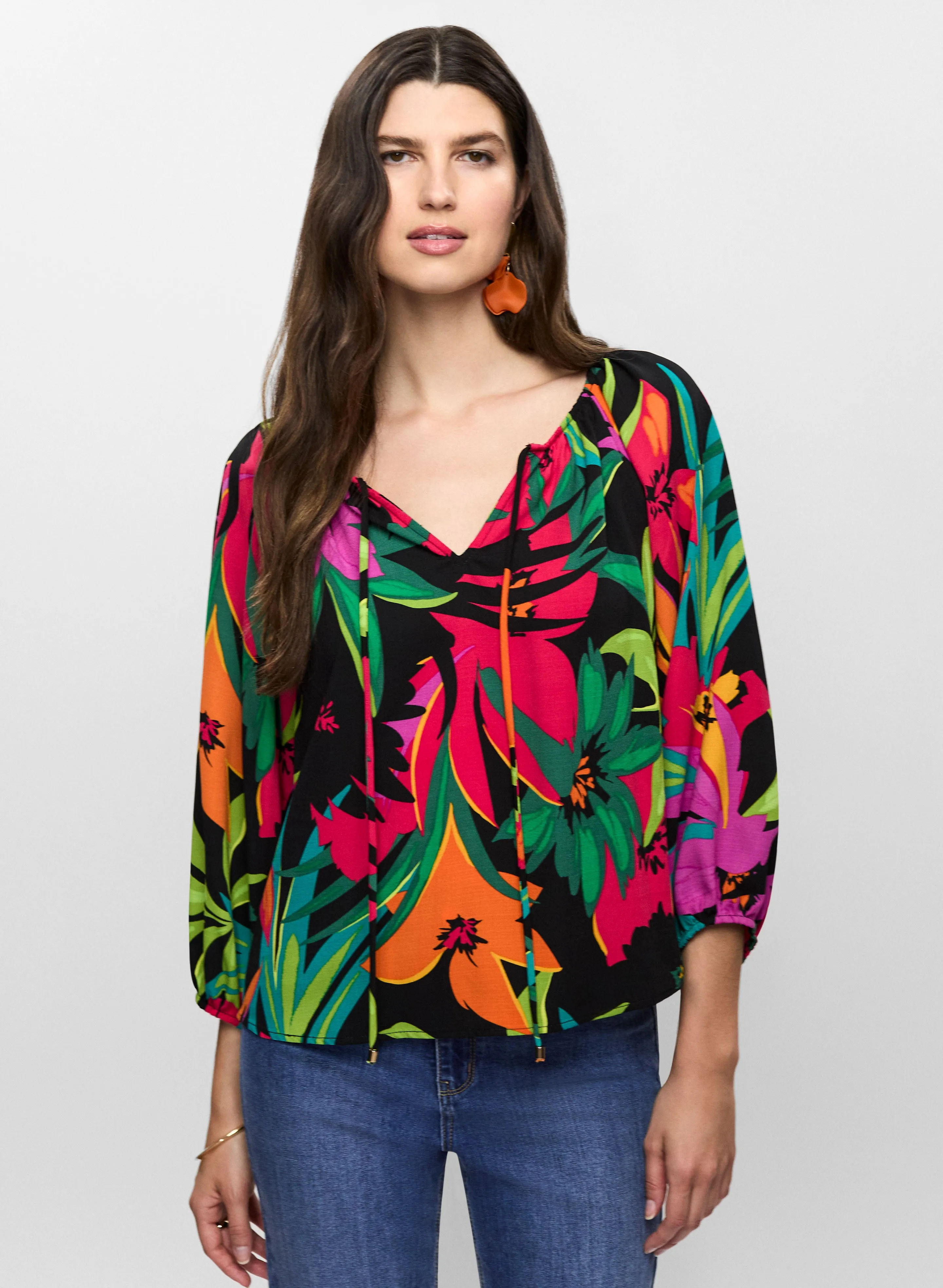 Joseph Ribkoff - Tropical Motif Top sold by Melanie Lyne product image thumbnail 5
