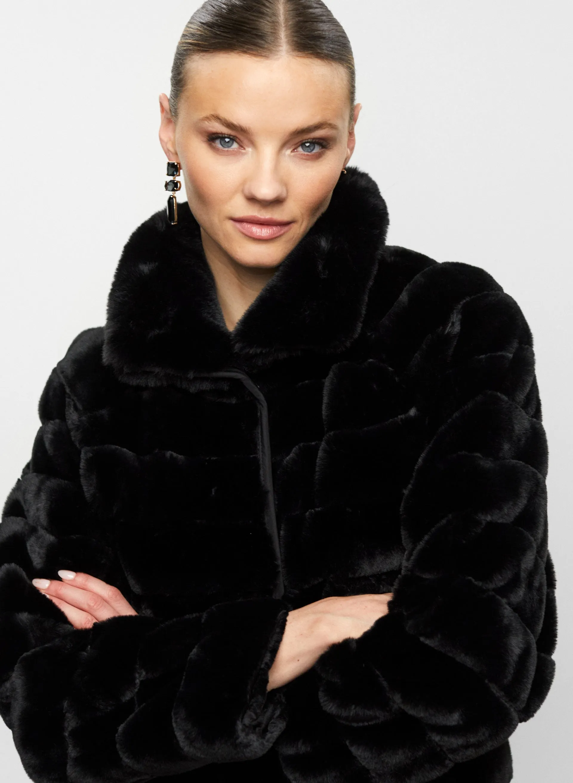 Vegan Fur Reversible Coat sold by Melanie Lyne product image thumbnail 3