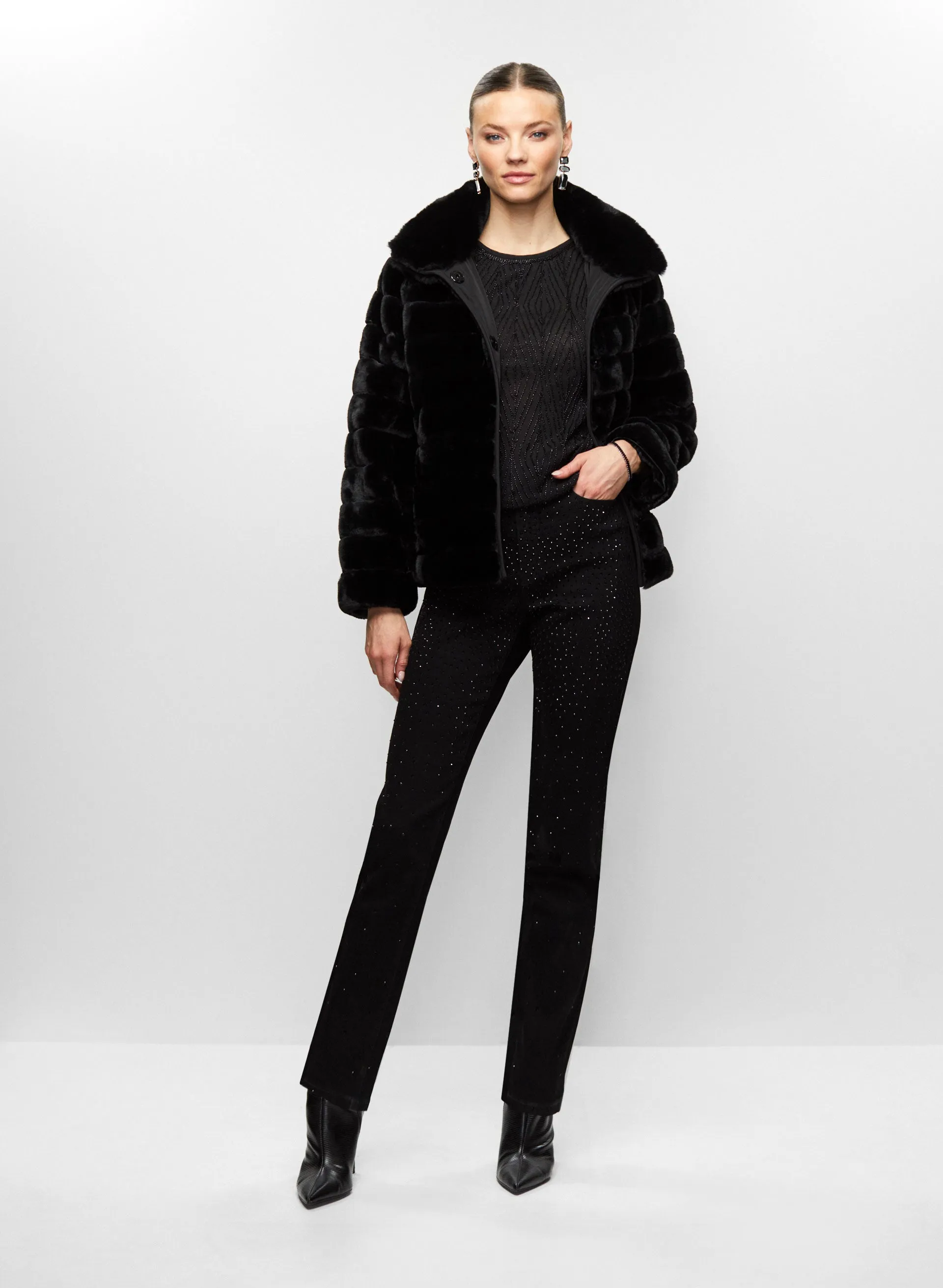 Vegan Fur Reversible Coat sold by Melanie Lyne product image thumbnail 4