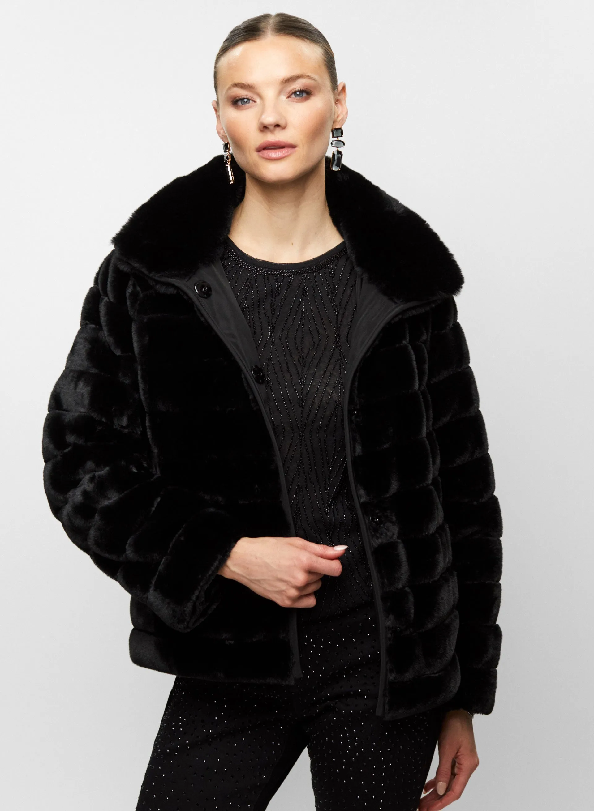 Vegan Fur Reversible Coat sold by Melanie Lyne product image thumbnail 5