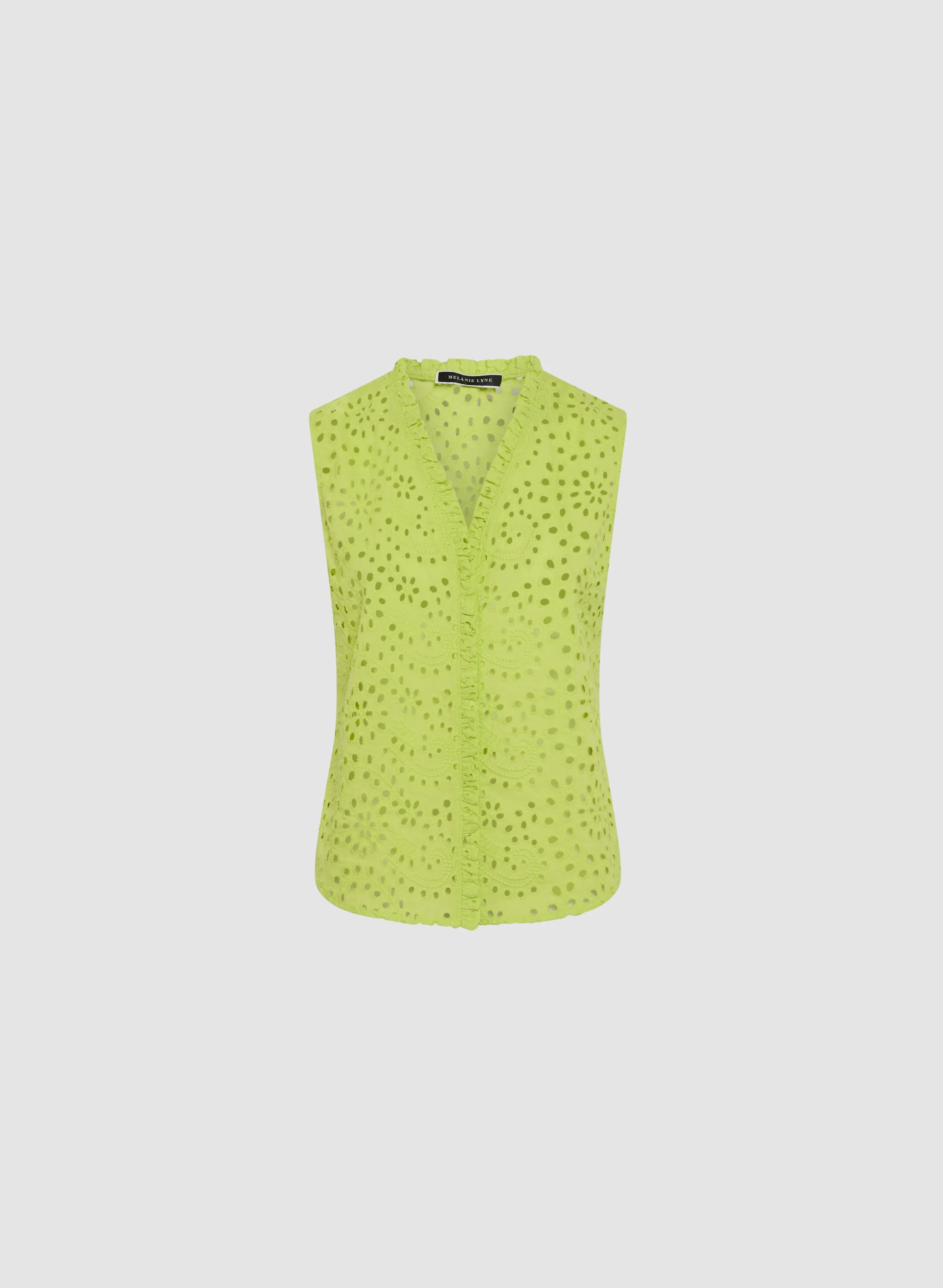 Frilled Sleeveless Eyelet Blouse sold by Melanie Lyne product image thumbnail 5