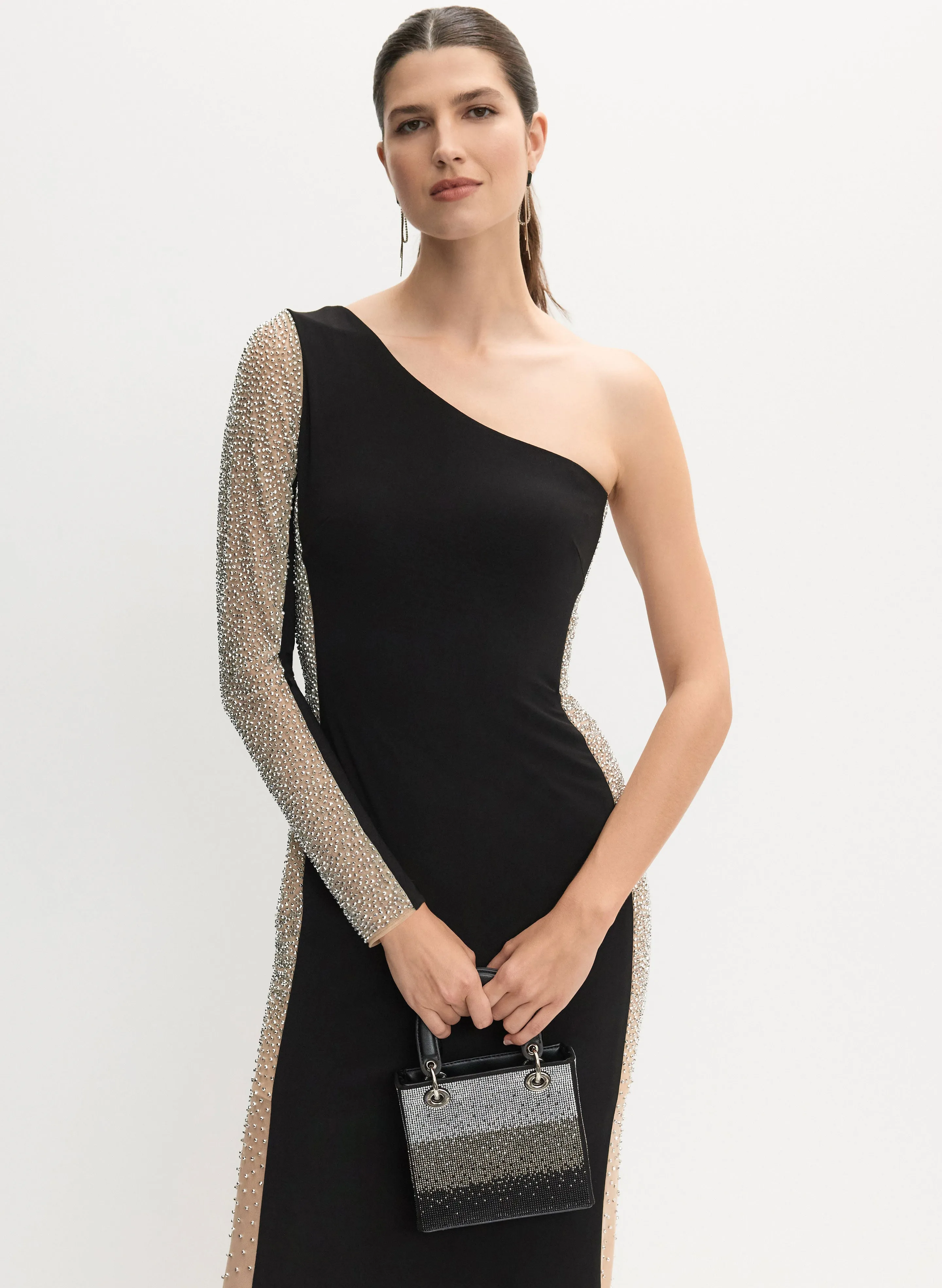 Beaded Illusion Sleeve Dress sold by Melanie Lyne product image thumbnail 4