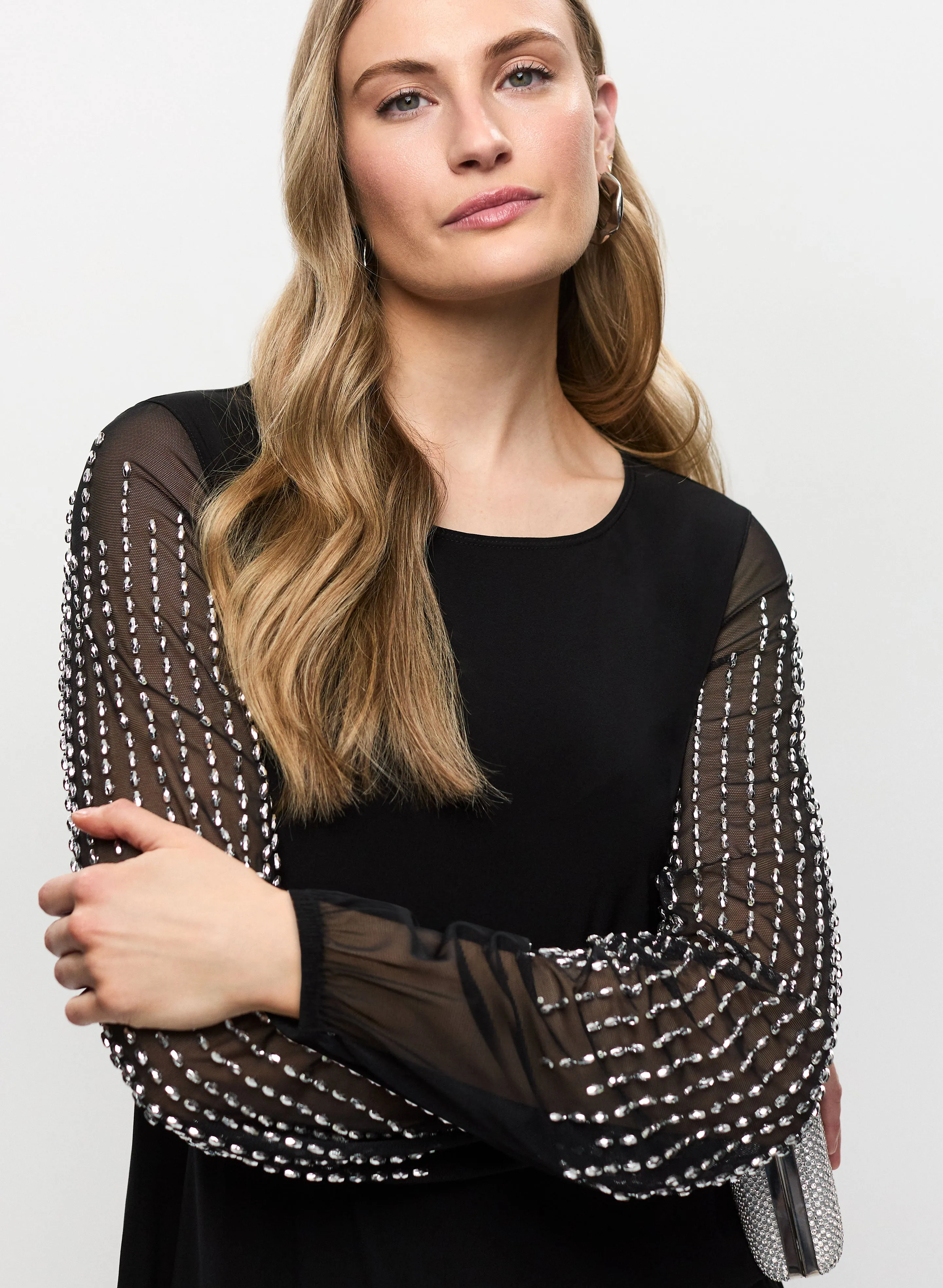 Joseph Ribkoff - Embellished Sheer Sleeve Top sold by Melanie Lyne product image thumbnail 5