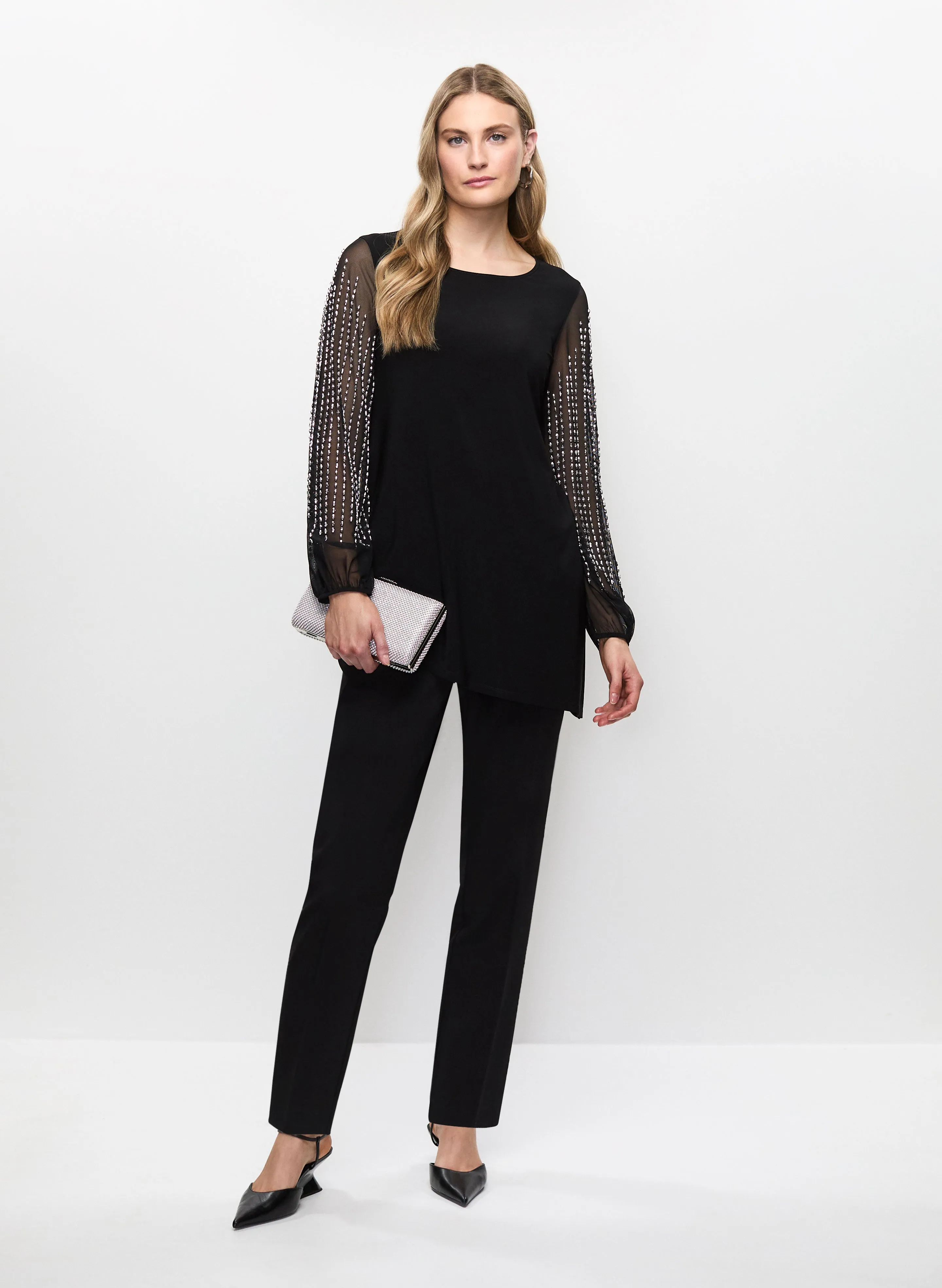 Joseph Ribkoff - Embellished Sheer Sleeve Top sold by Melanie Lyne product image thumbnail 3