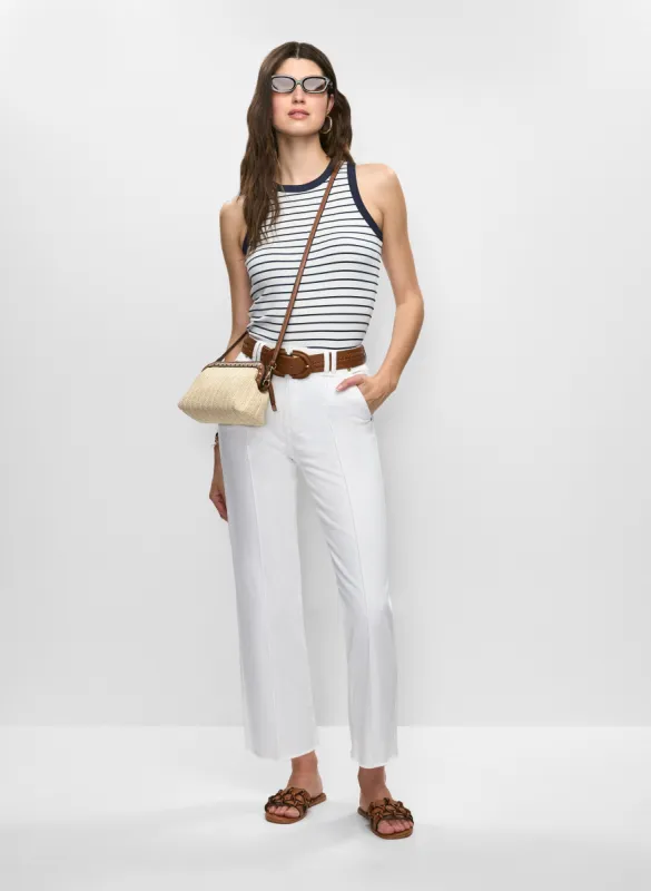 Striped Rib-Knit Tank Top & Straight Leg Denim Capris sold by Melanie Lyne