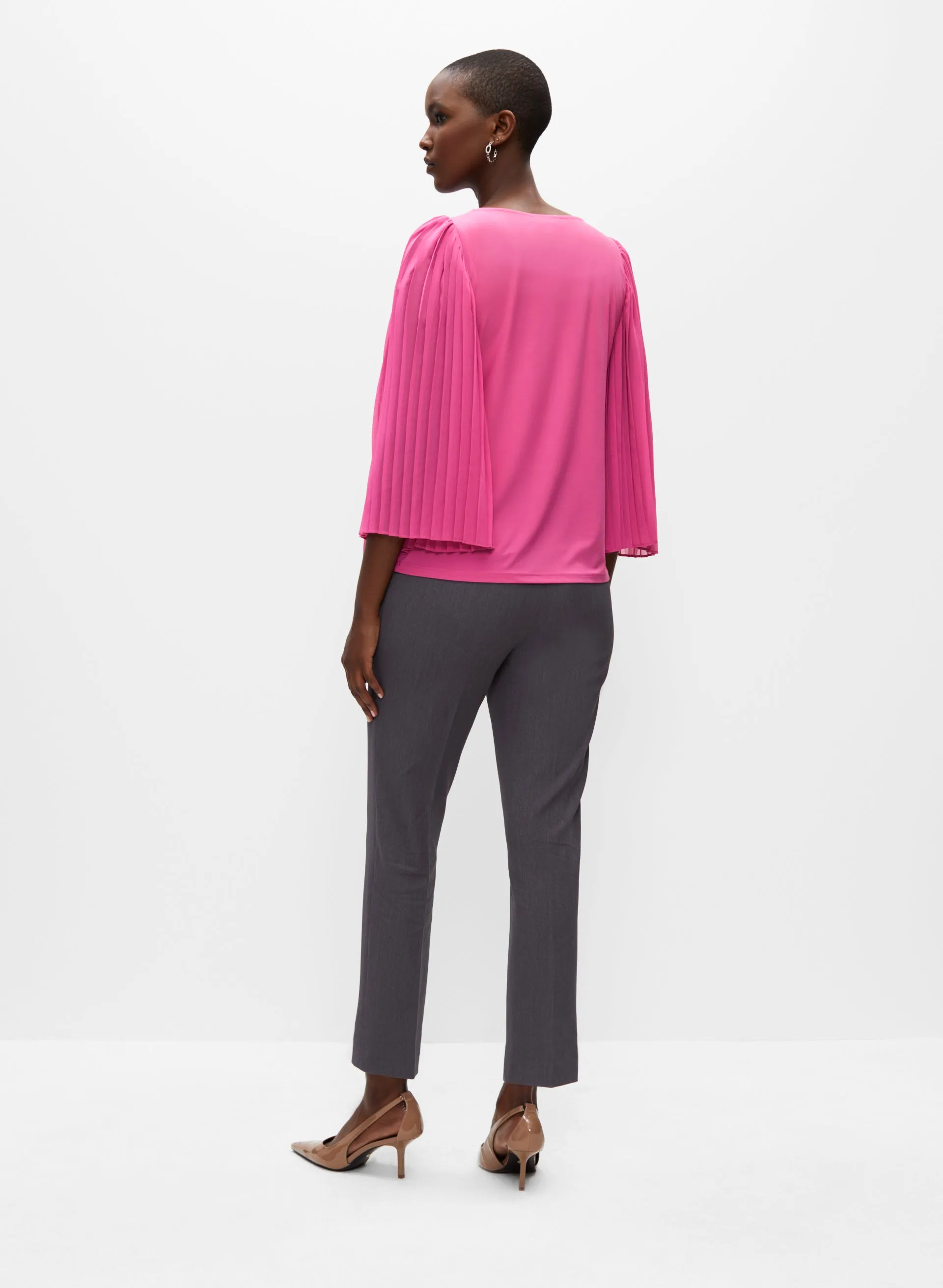 Pleated Chiffon Sleeve Top sold by Melanie Lyne product image thumbnail 4