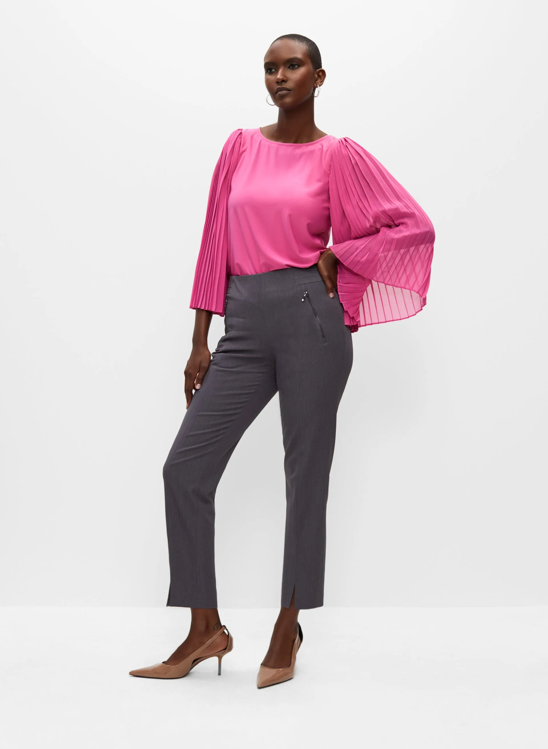 Pleated Chiffon Sleeve Top sold by Melanie Lyne