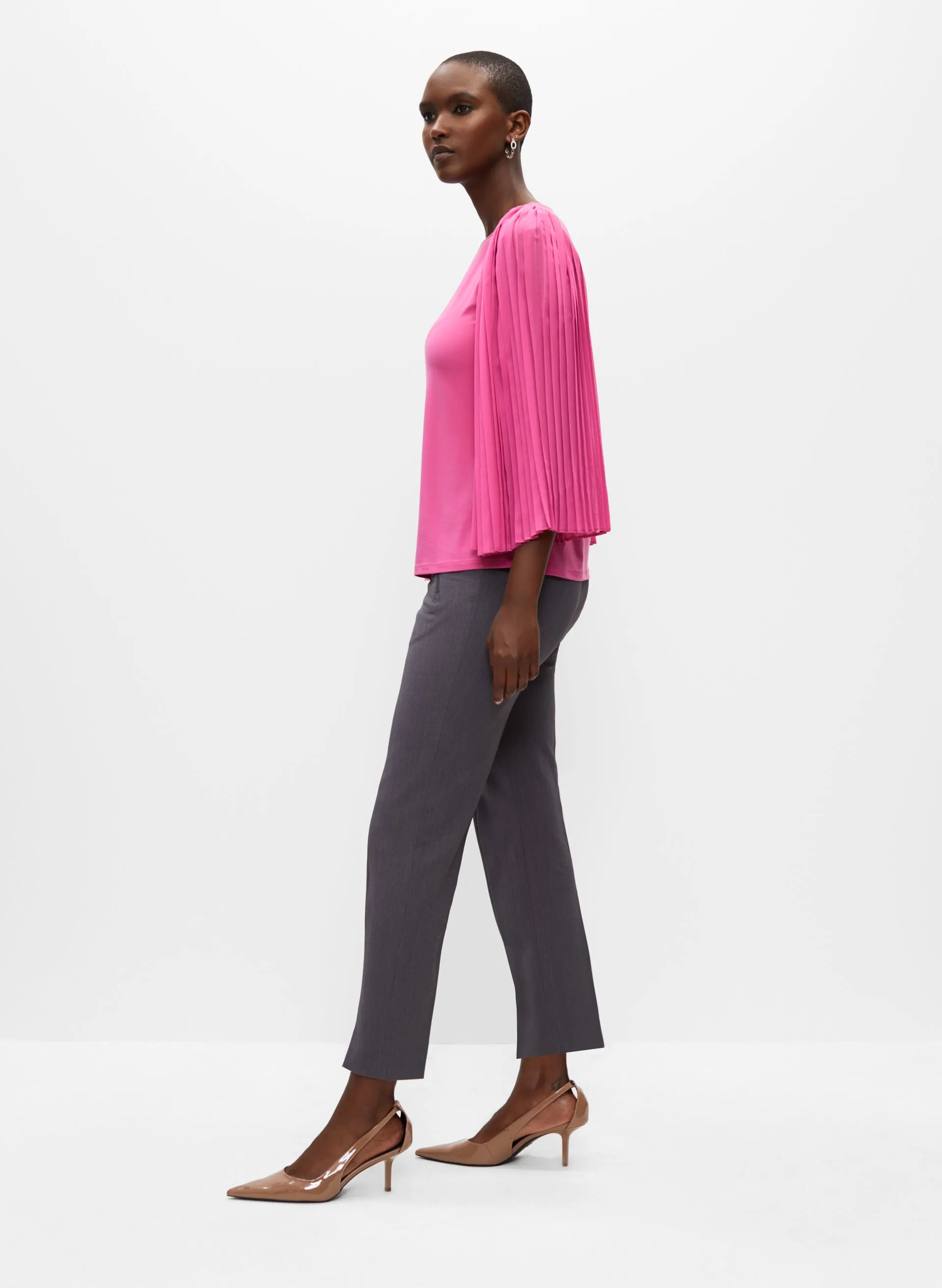 Pleated Chiffon Sleeve Top sold by Melanie Lyne product image thumbnail 3