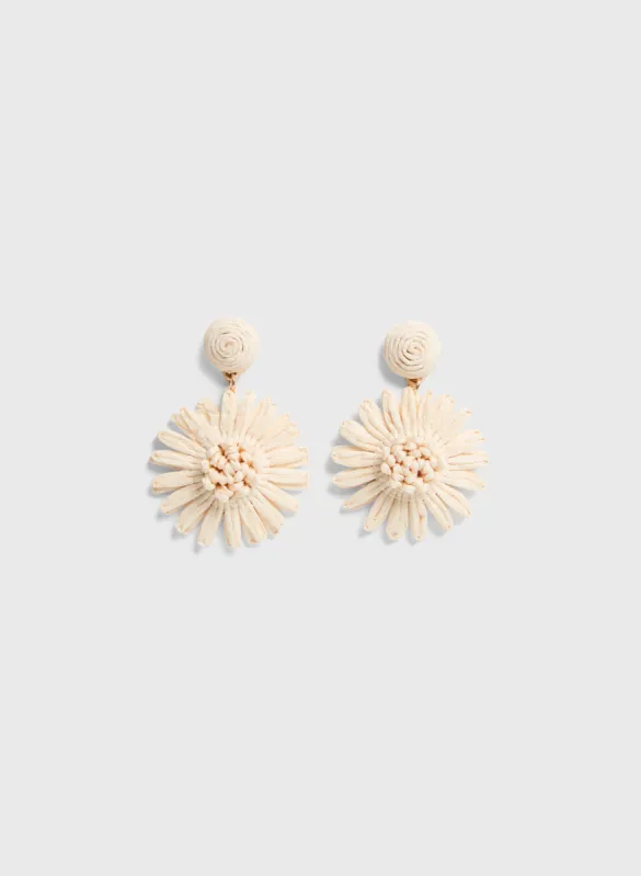 Raffia Flower Earrings sold by Melanie Lyne