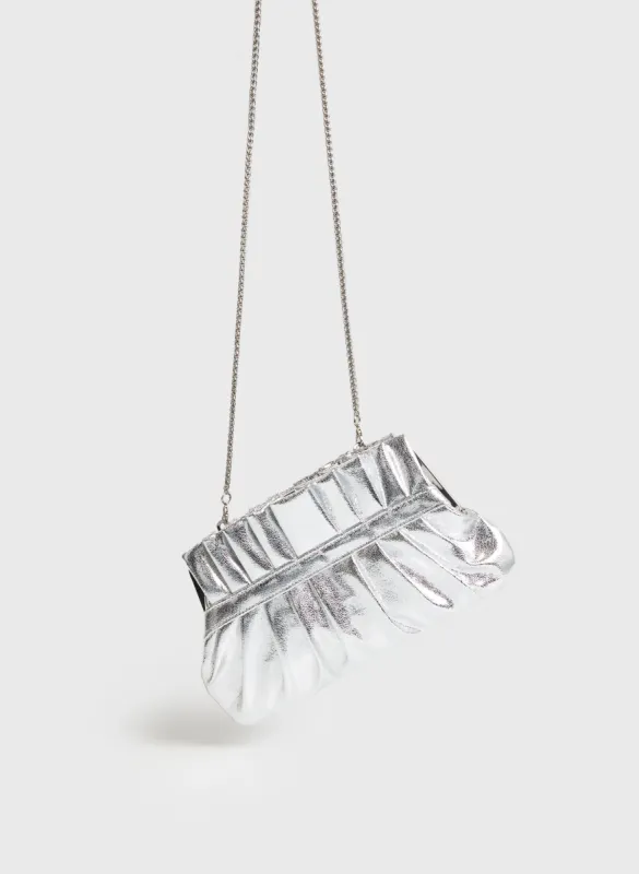 Pleated Metallic Clutch sold by Melanie Lyne