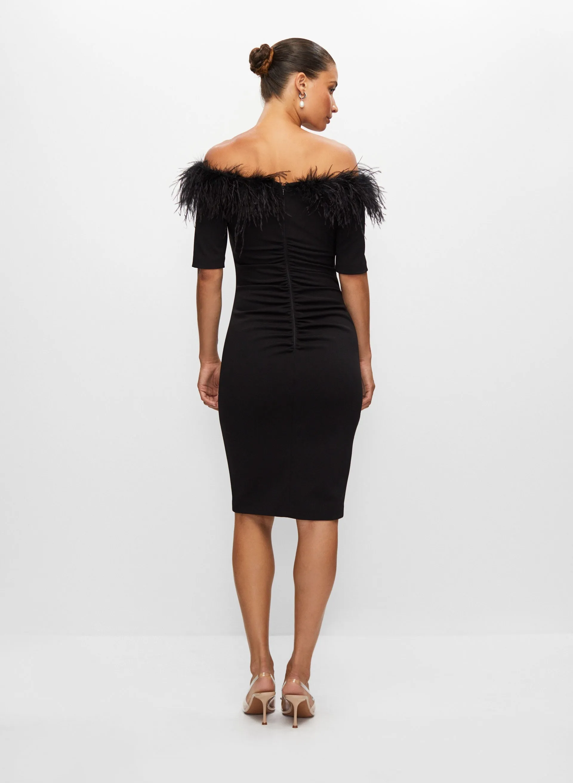 Off-the-Shoulder Feather Dress sold by Melanie Lyne product image thumbnail 4