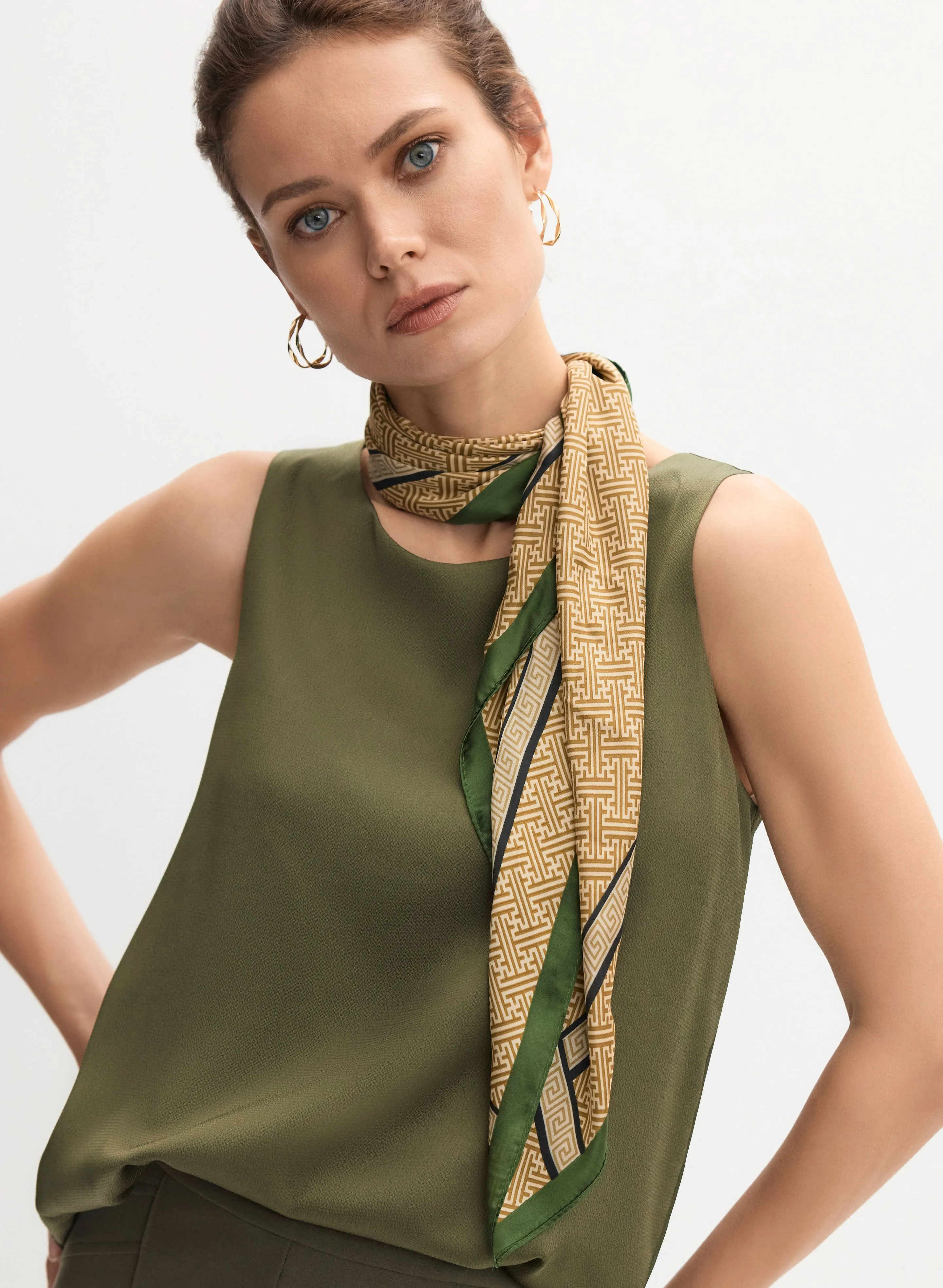 Contrast Border Square Scarf sold by Melanie Lyne product image thumbnail 5