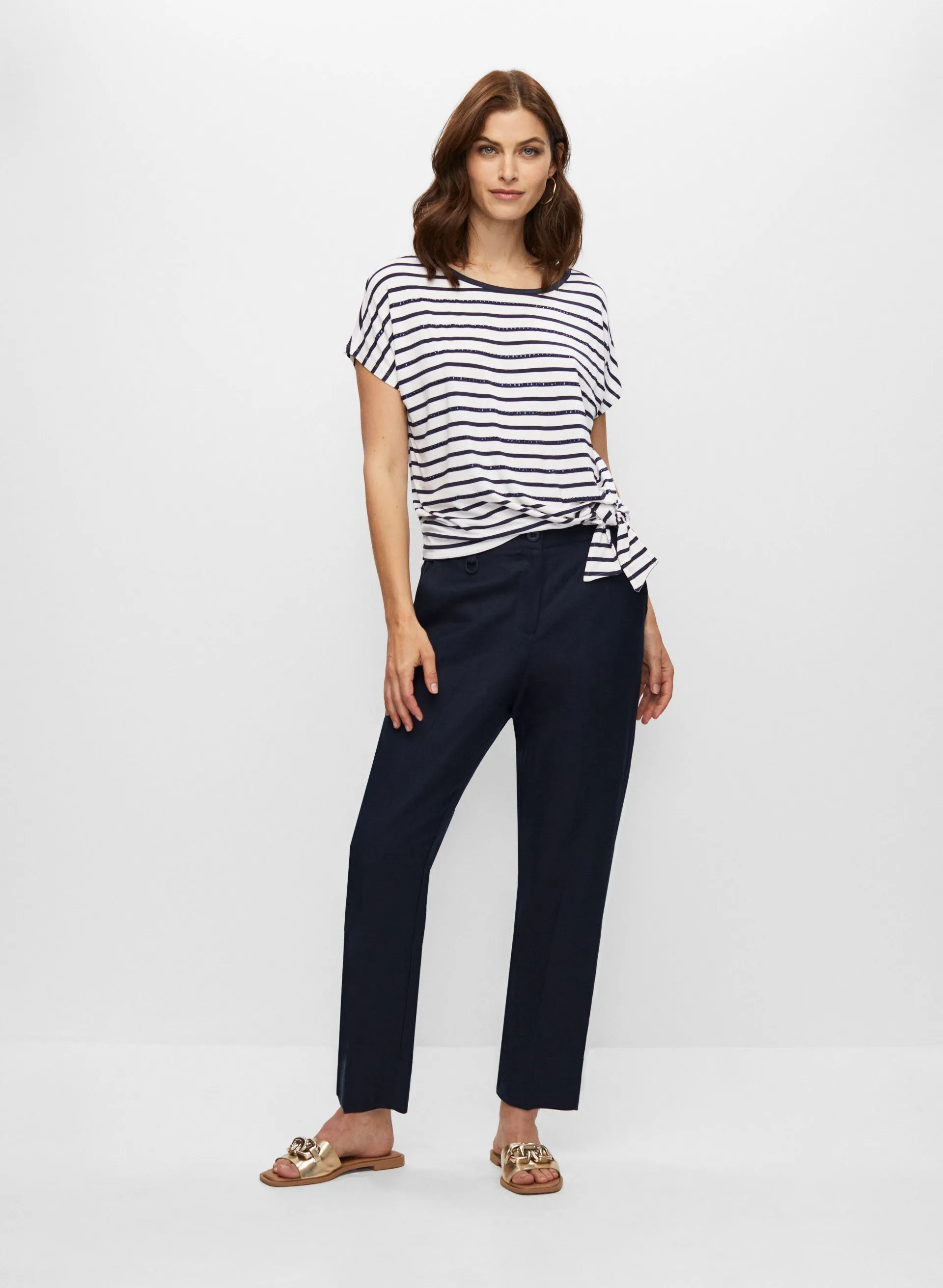 Stripe Print Side Tie Tee sold by Melanie Lyne product image thumbnail 3