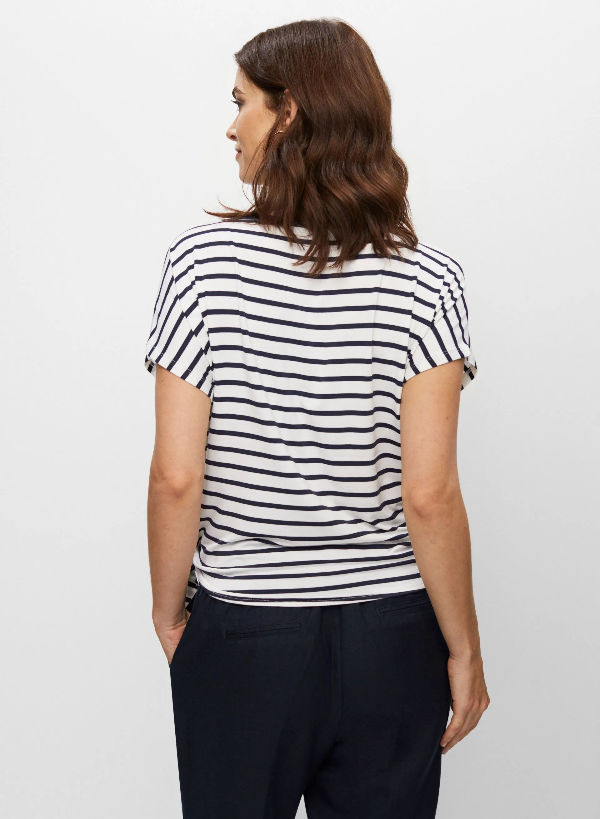 Stripe Print Side Tie Tee sold by Melanie Lyne product image thumbnail 4