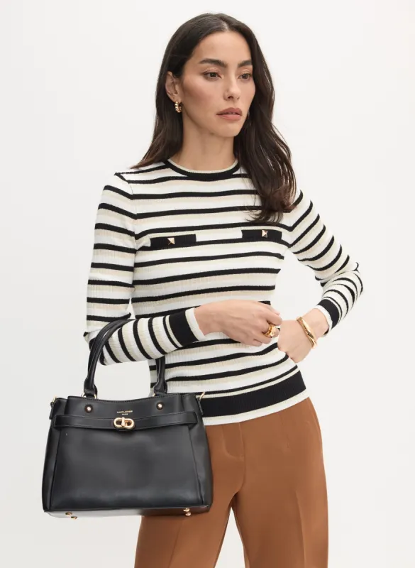 Stripe Print Ribbed Sweater sold by Melanie Lyne