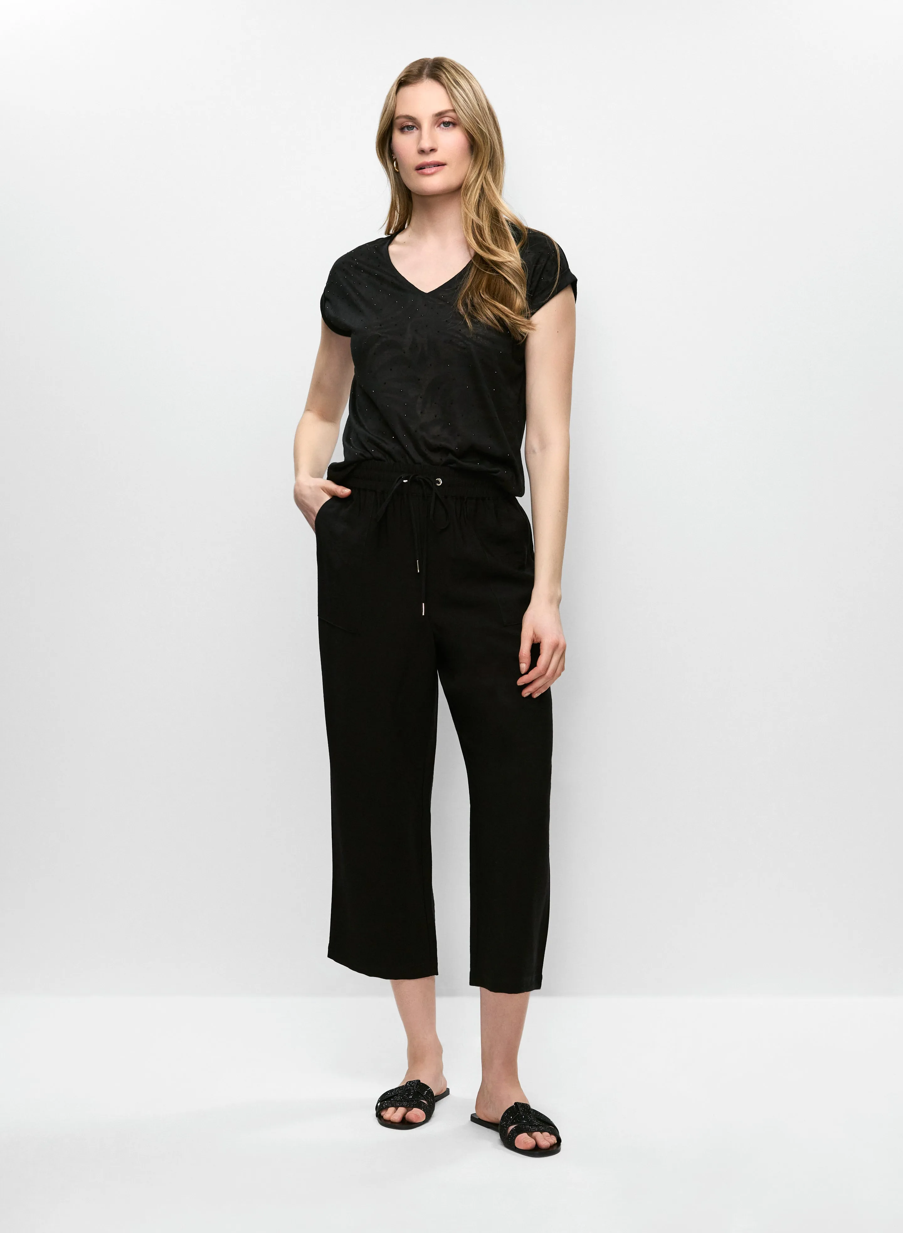 Embellished V-Neck Burnout Tee sold by Melanie Lyne product image thumbnail 3