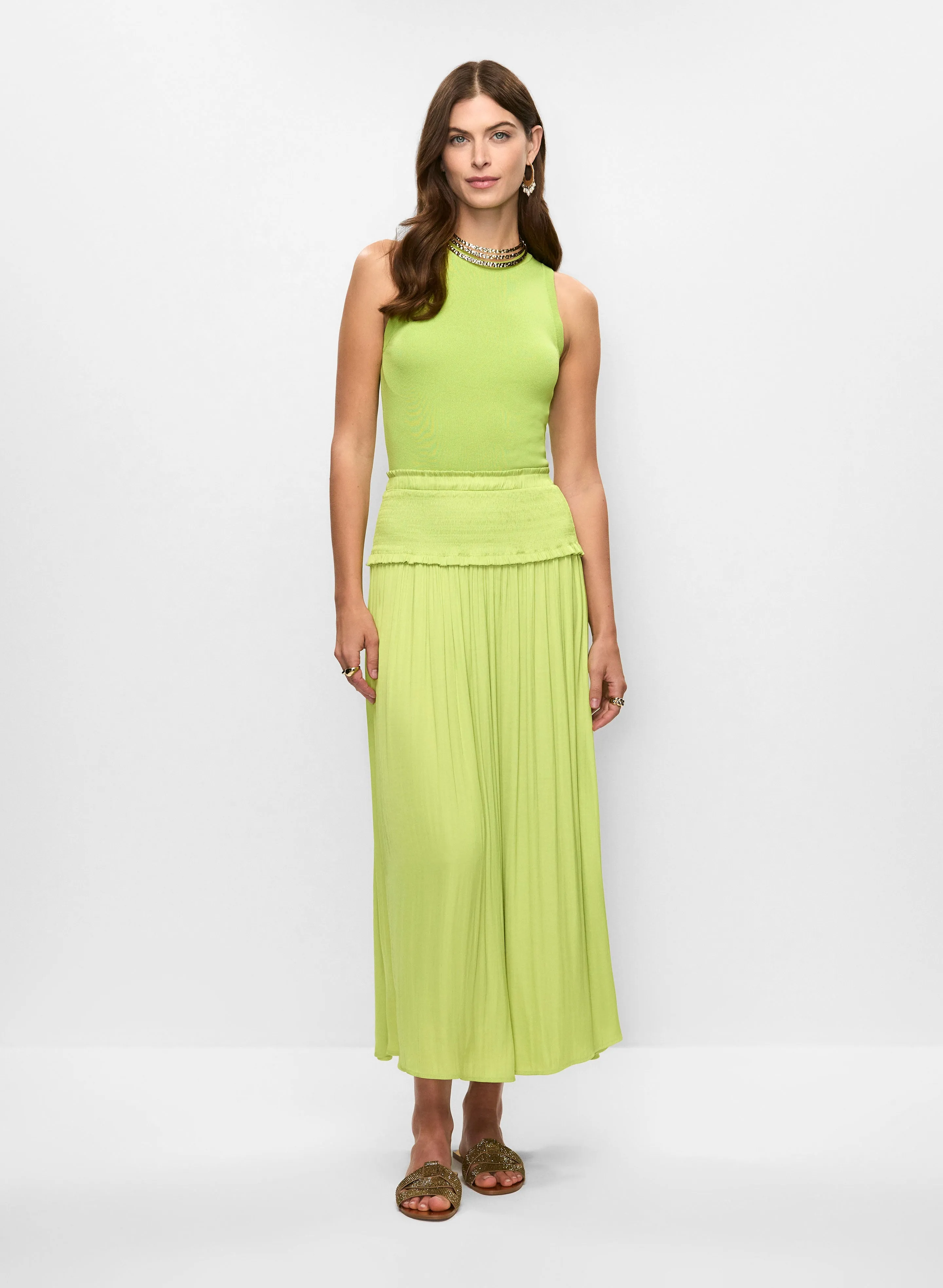 Shirred Waist Satin Maxi Skirt sold by Melanie Lyne product image thumbnail 3