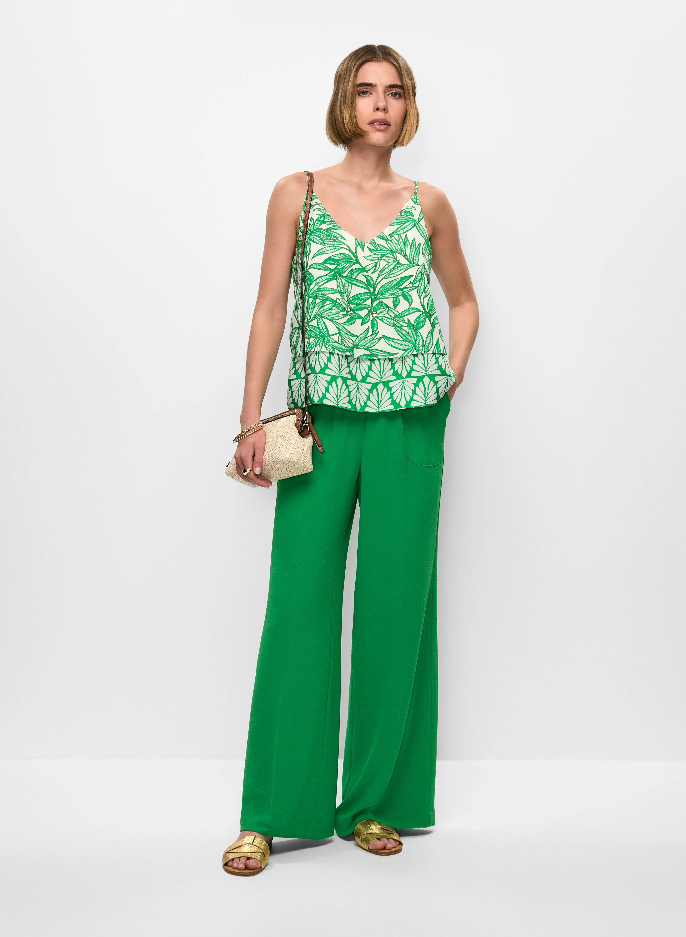 Palm Print Tiered Camisole sold by Melanie Lyne product image thumbnail 3
