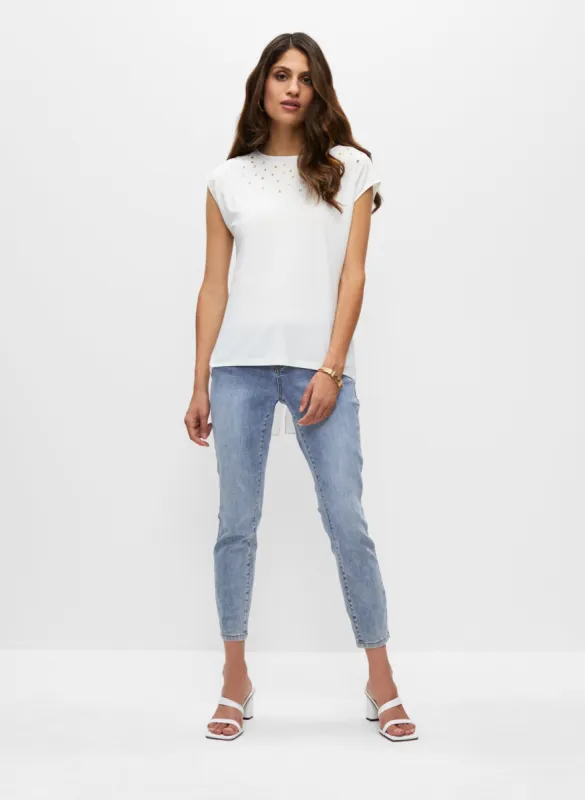 Rhinestone Detail Split Back Top sold by Melanie Lyne