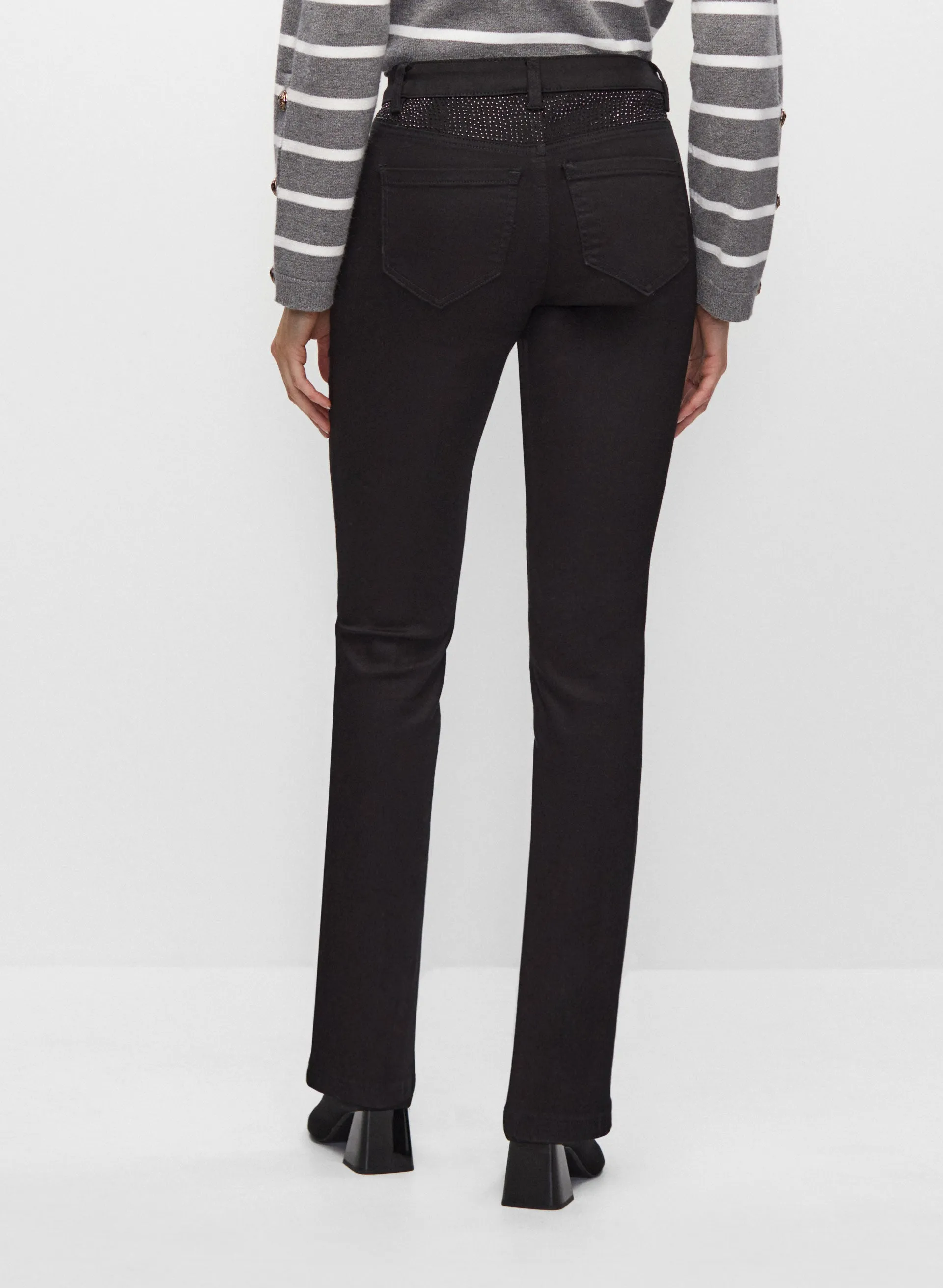 Rhinestone Detail Straight Leg Jeans sold by Melanie Lyne product image thumbnail 2