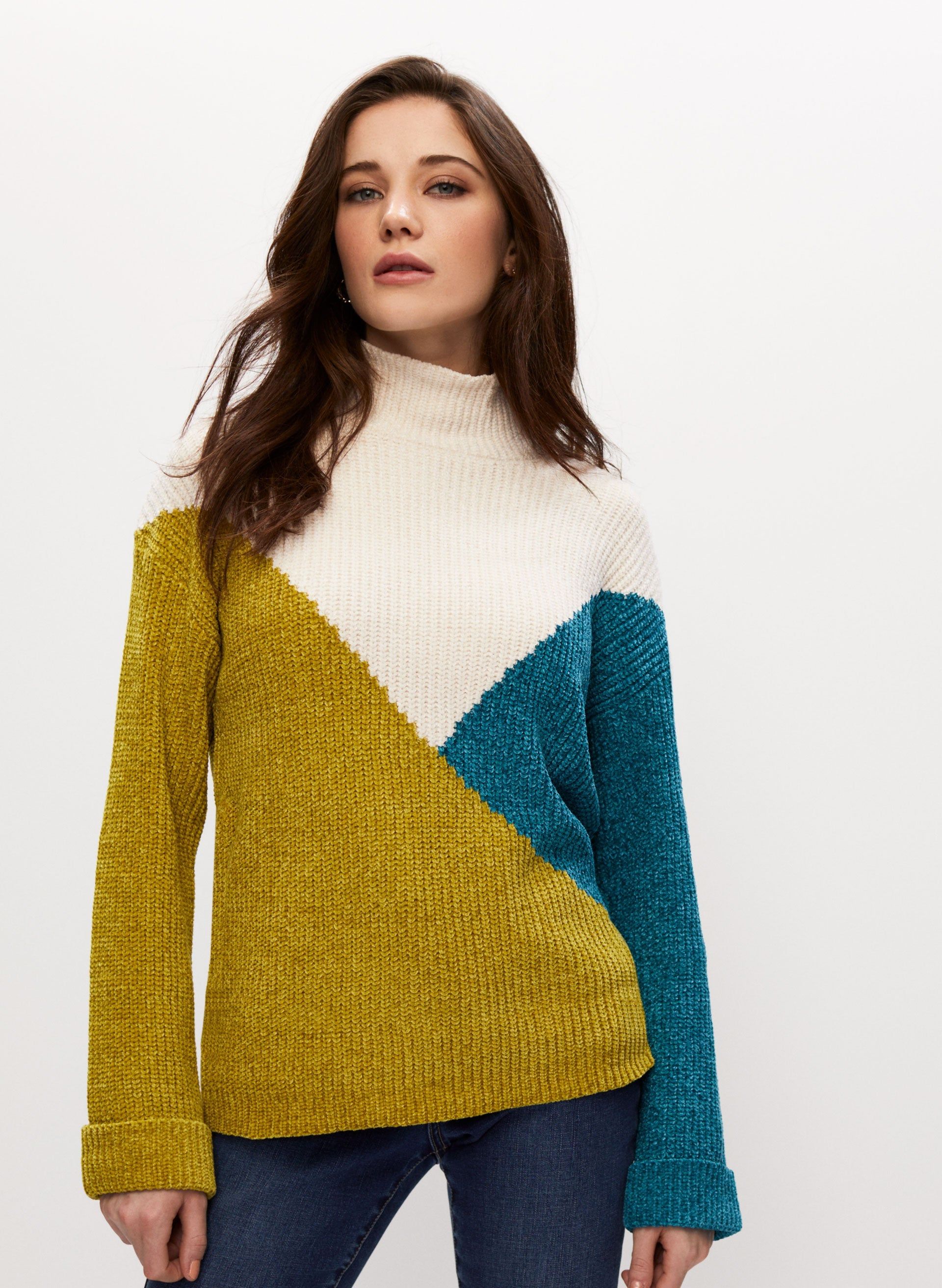 Colour Block Turtleneck Sweater sold by Melanie Lyne