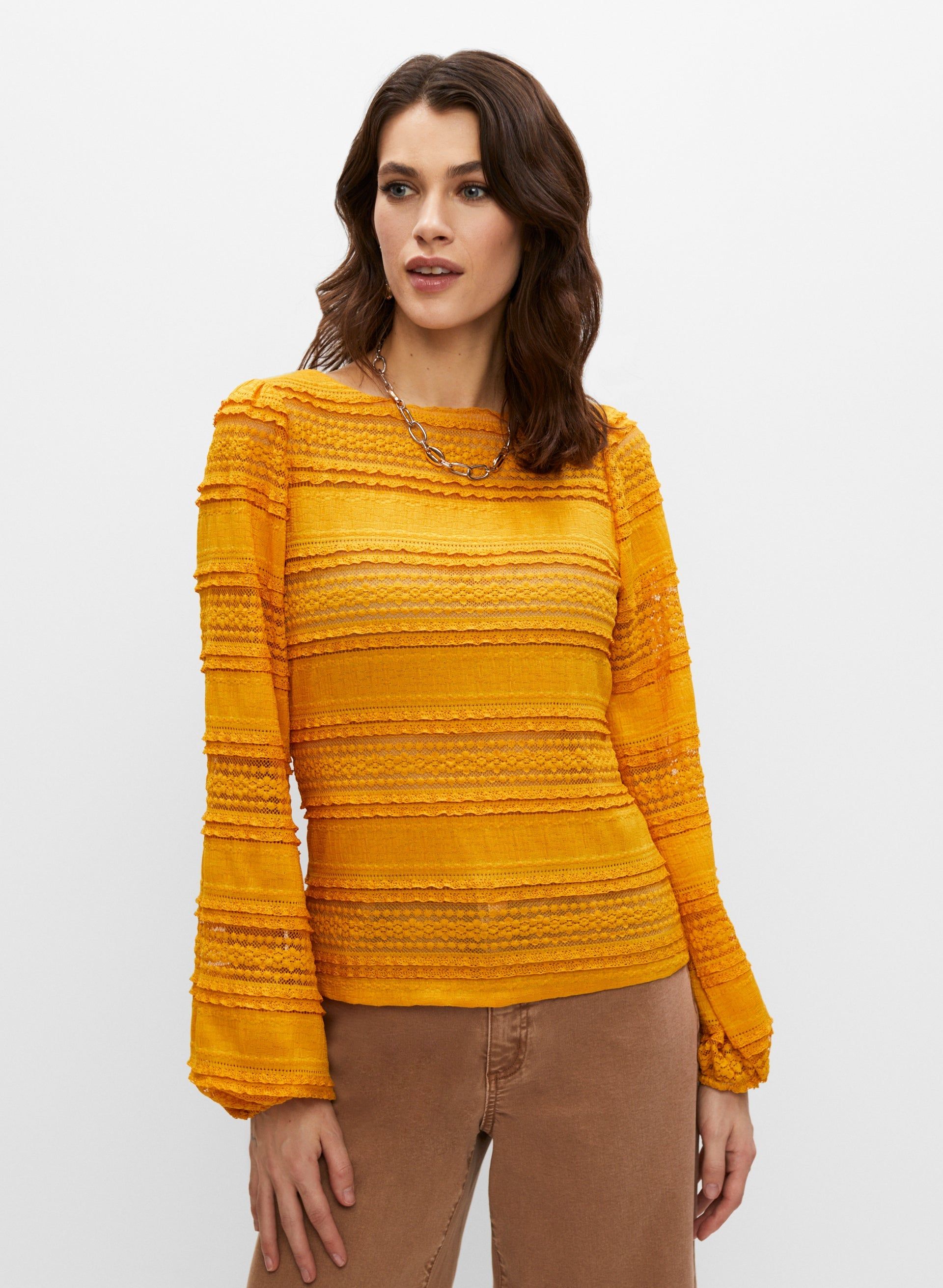 Puffed Sleeve Lace Top sold by Melanie Lyne