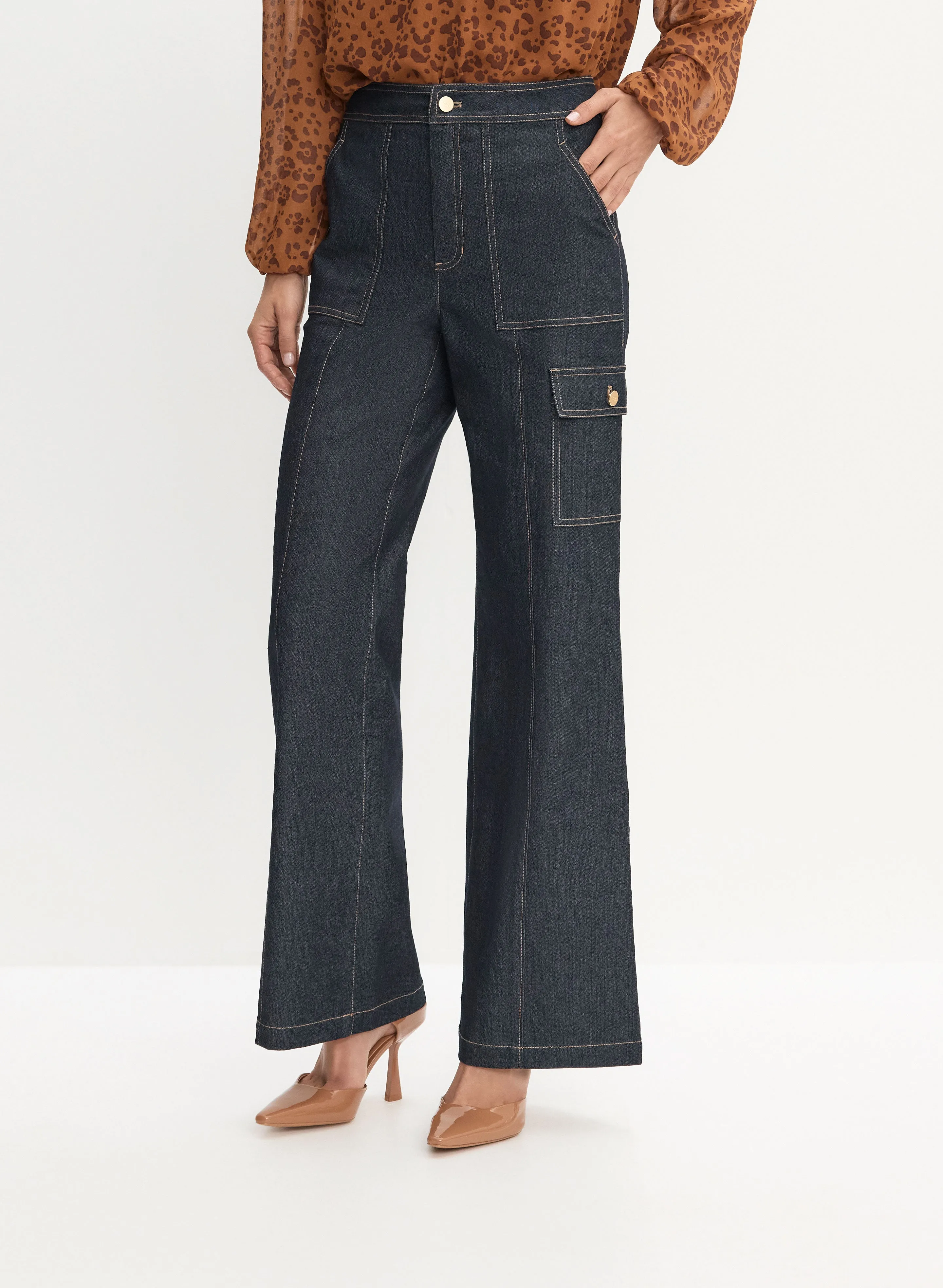 Wide Leg Cargo Jeans sold by Melanie Lyne