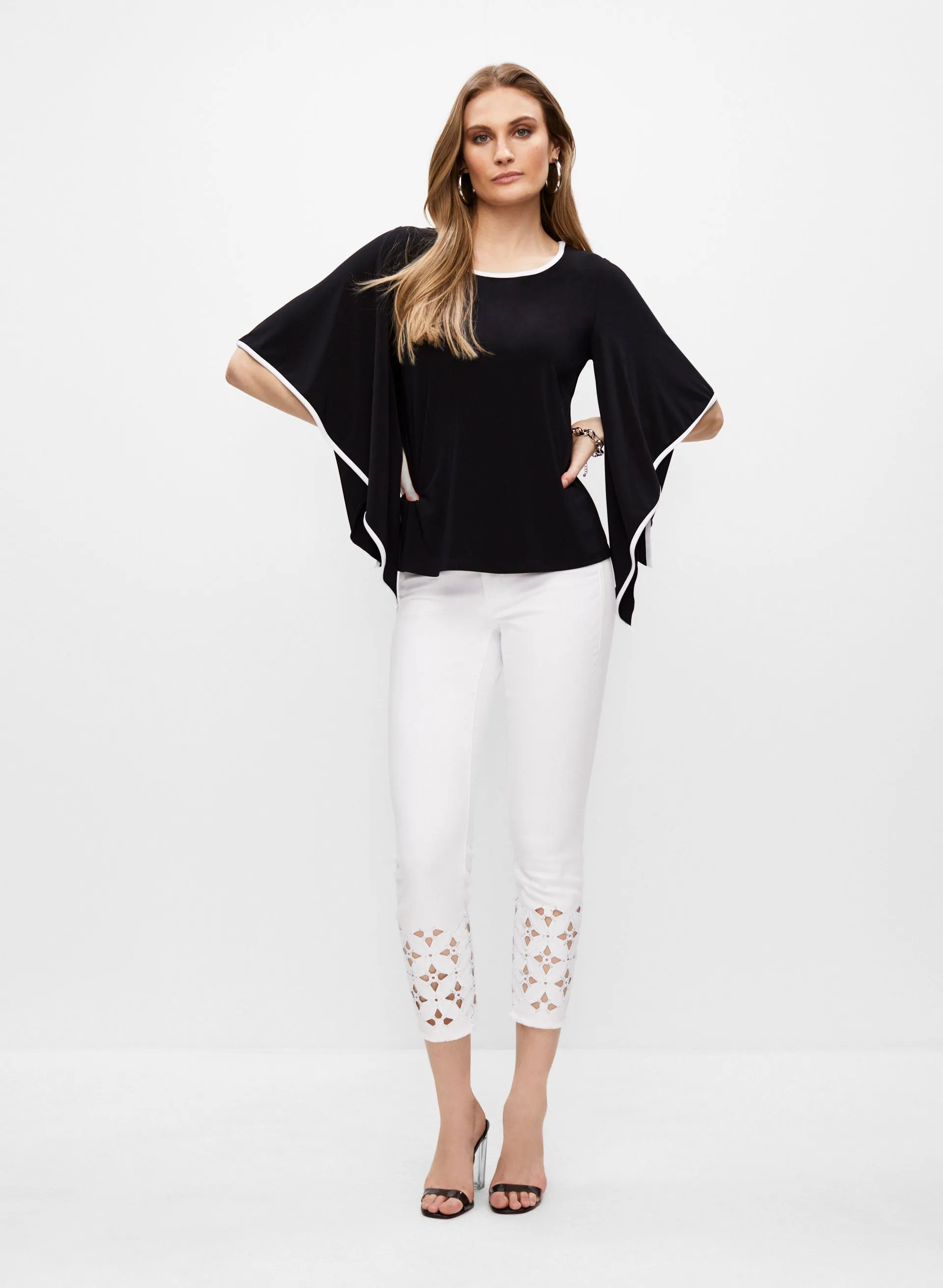 Joseph Ribkoff - Asymmetric Sleeve Top sold by Melanie Lyne product image thumbnail 4