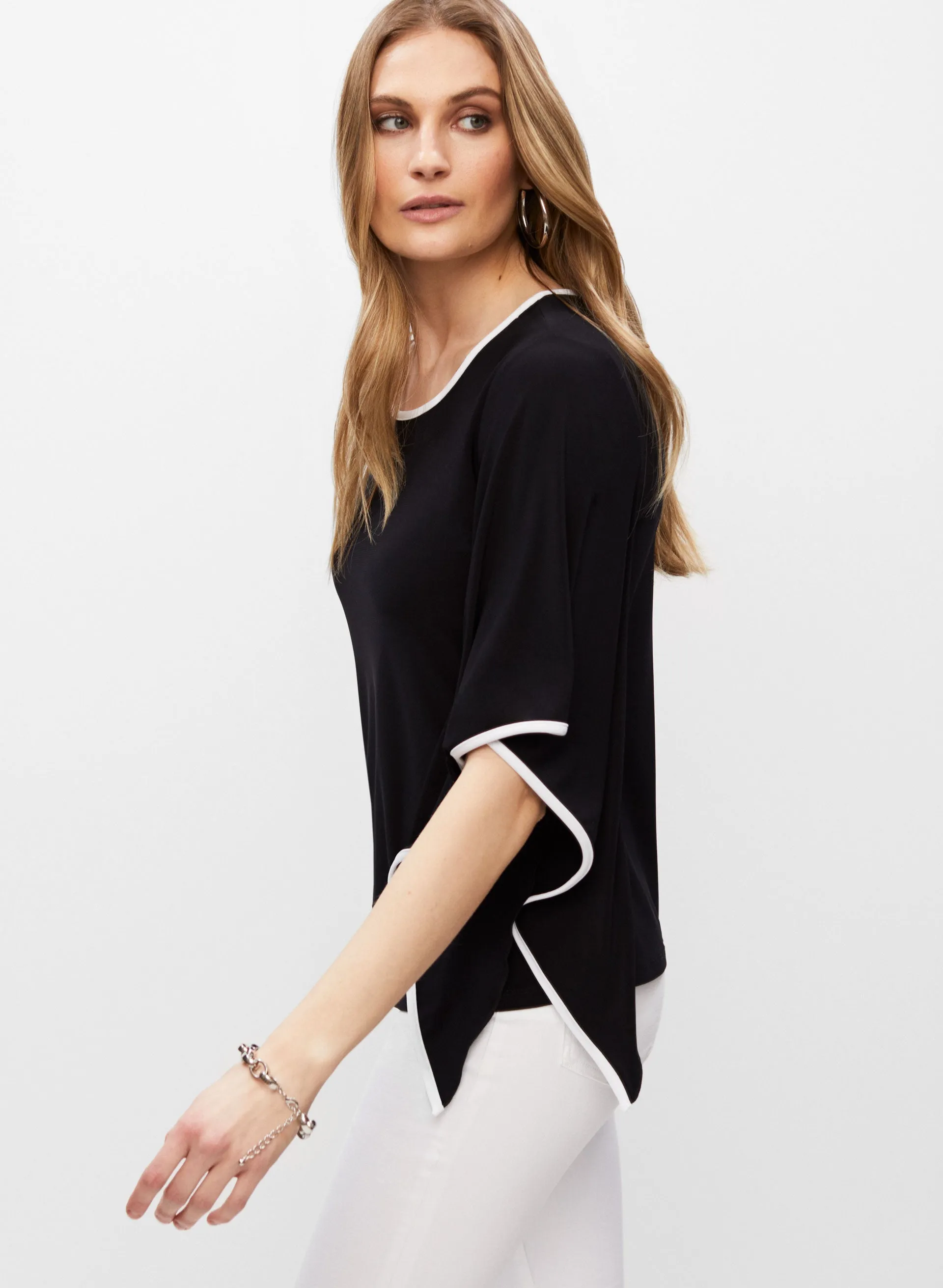 Joseph Ribkoff - Asymmetric Sleeve Top sold by Melanie Lyne product image thumbnail 5