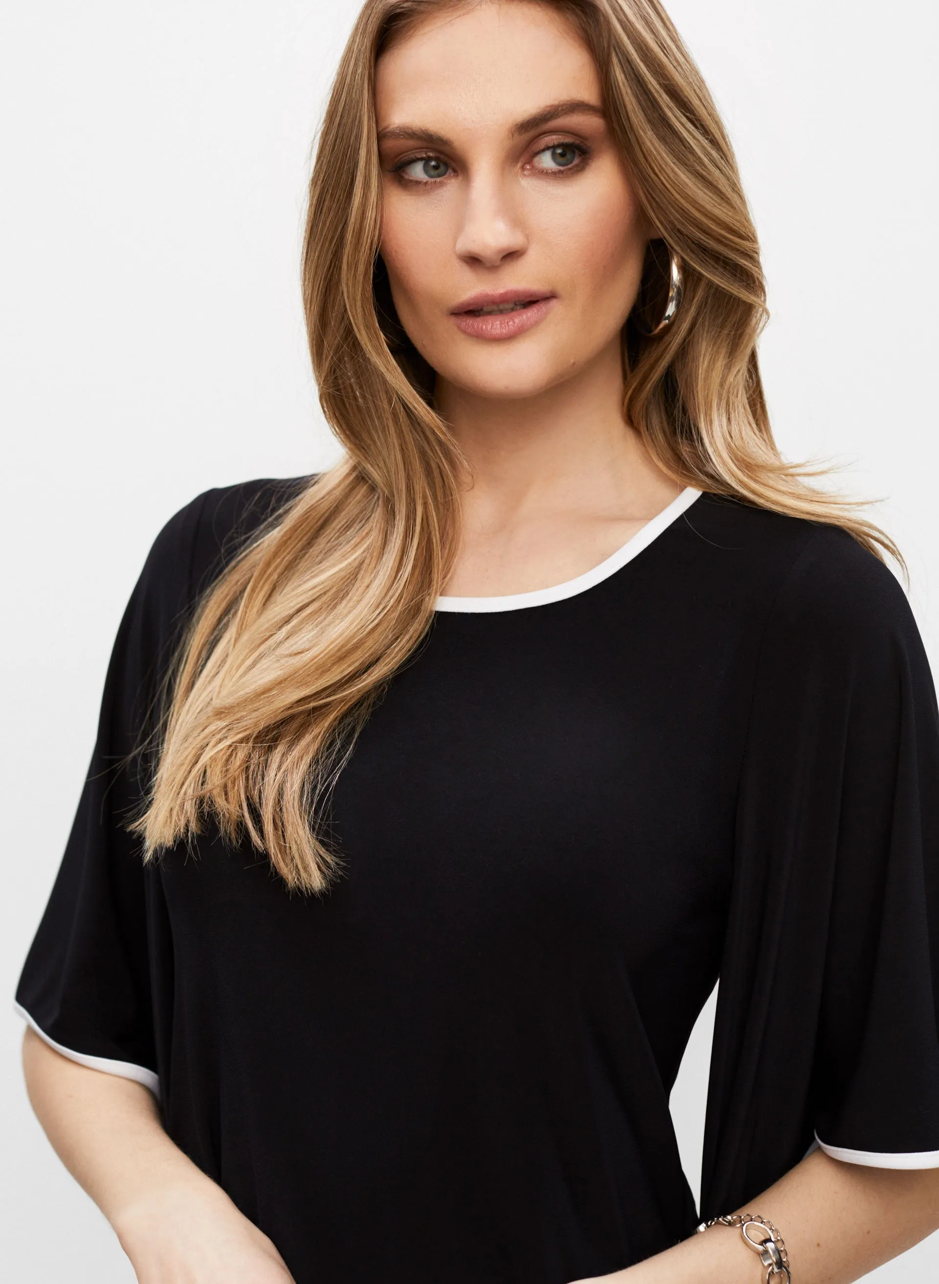 Joseph Ribkoff - Asymmetric Sleeve Top sold by Melanie Lyne product image thumbnail 3