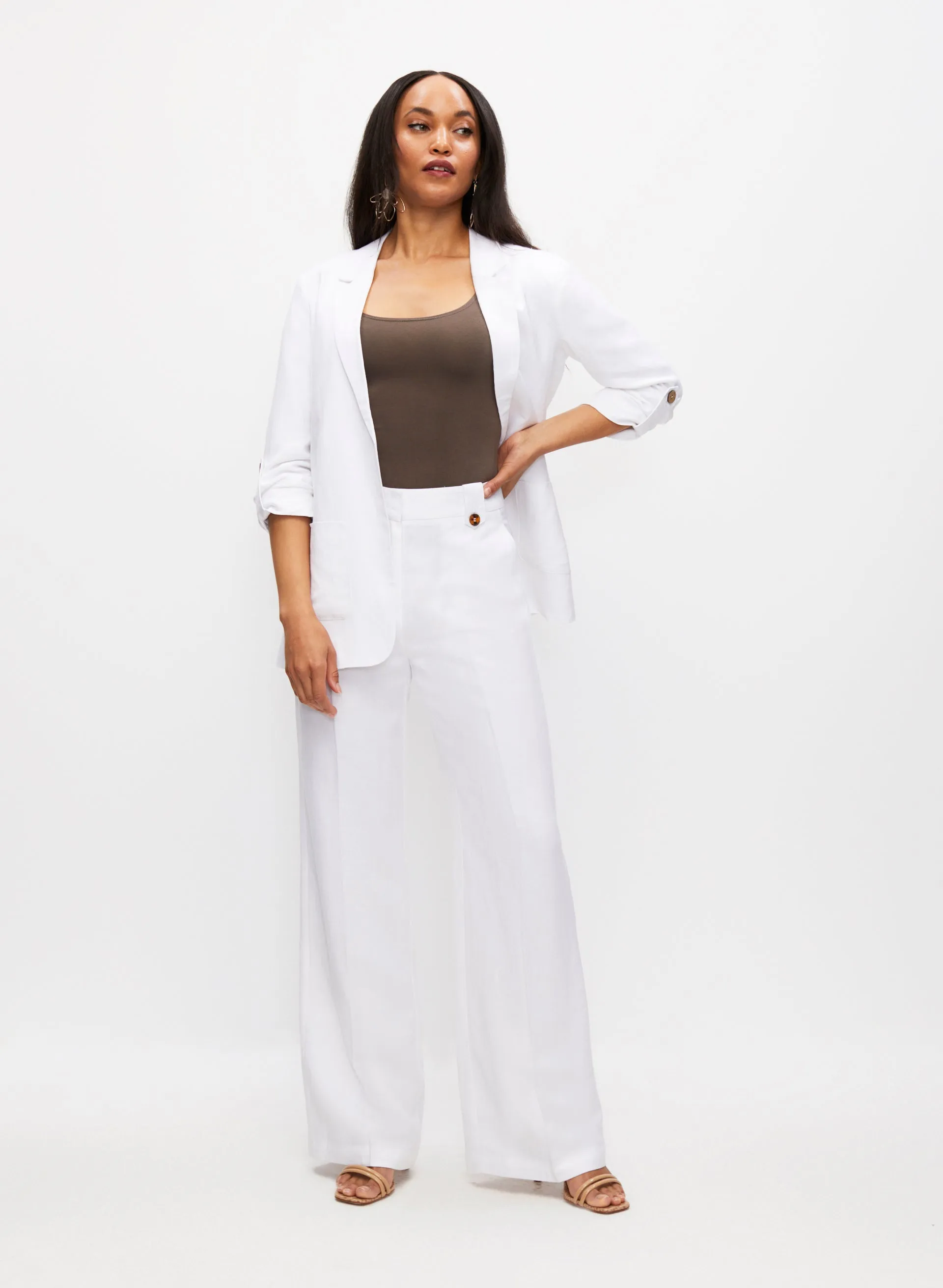 Open Front Linen Jacket sold by Melanie Lyne product image thumbnail 4