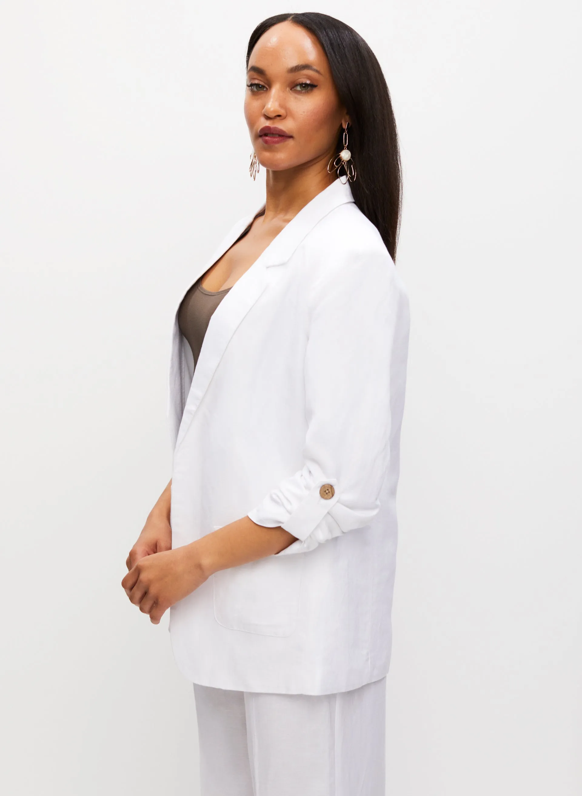 Open Front Linen Jacket sold by Melanie Lyne product image thumbnail 5
