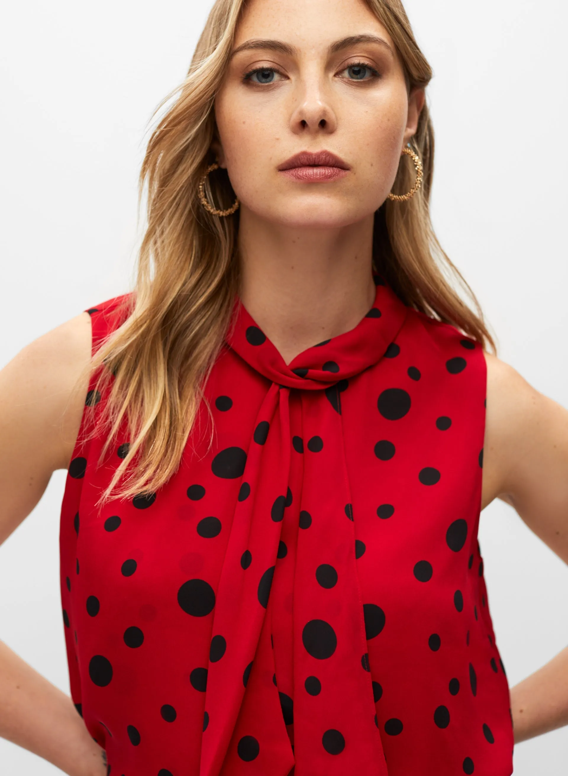 Polka Dot Tie Detail Blouse sold by Melanie Lyne product image thumbnail 2