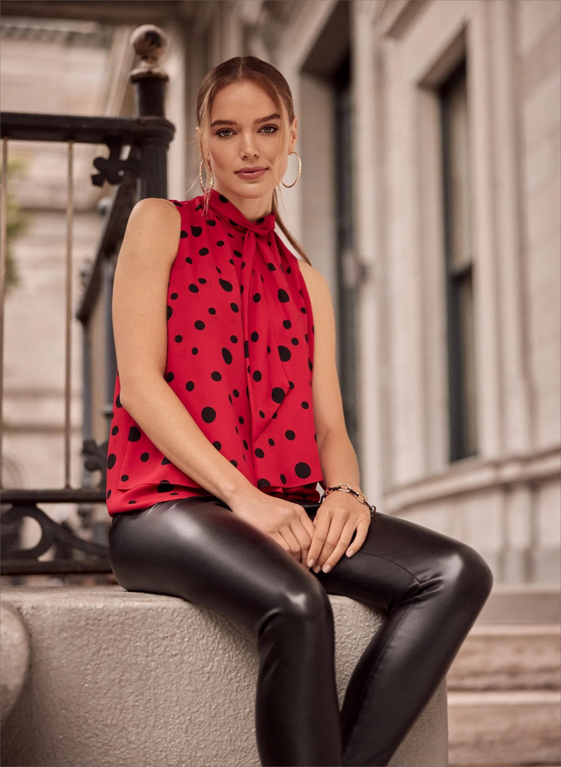 Polka Dot Tie Detail Blouse sold by Melanie Lyne product image thumbnail 3