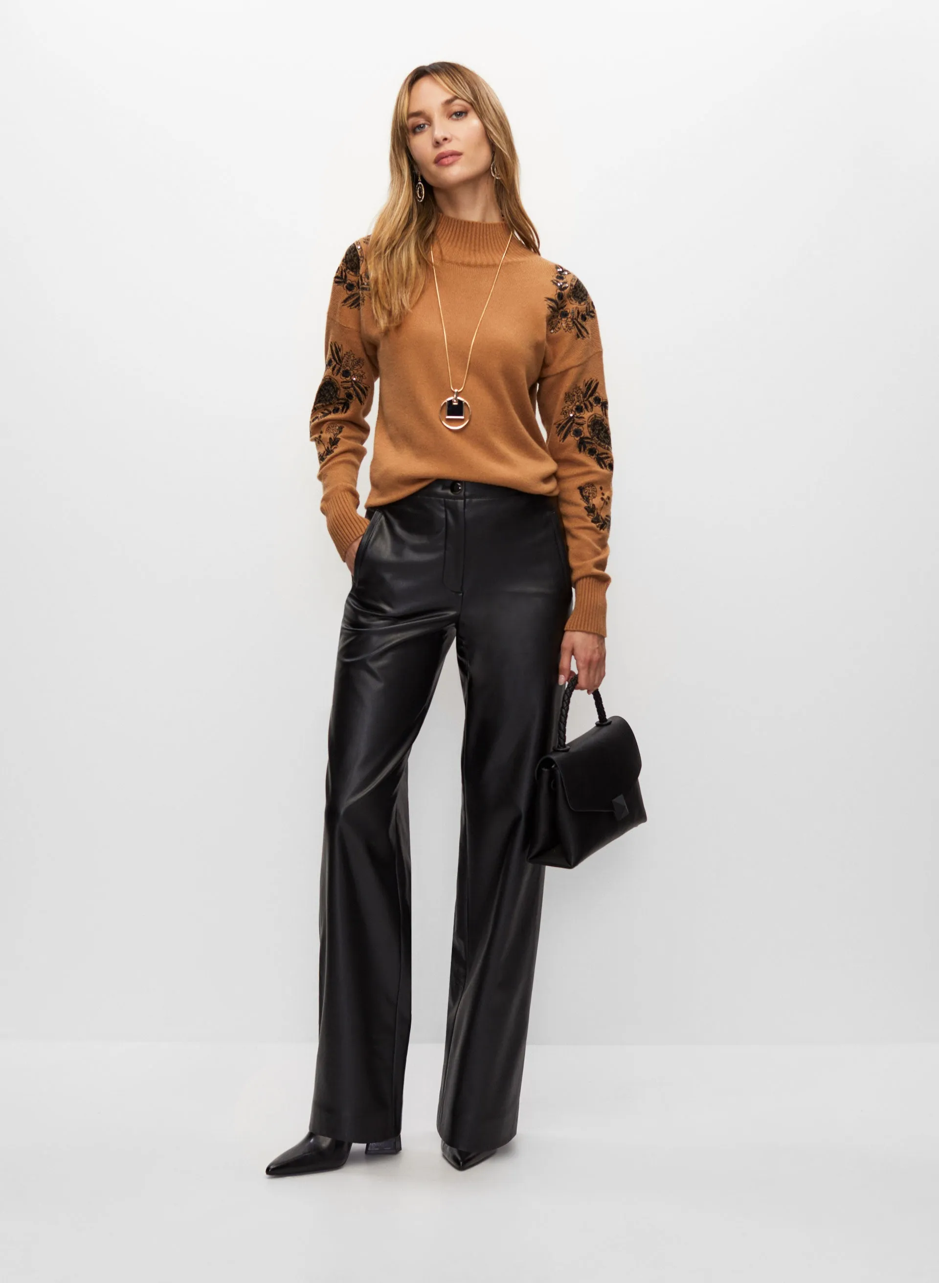 Vegan Leather Straight Leg Pants sold by Melanie Lyne product image thumbnail 3