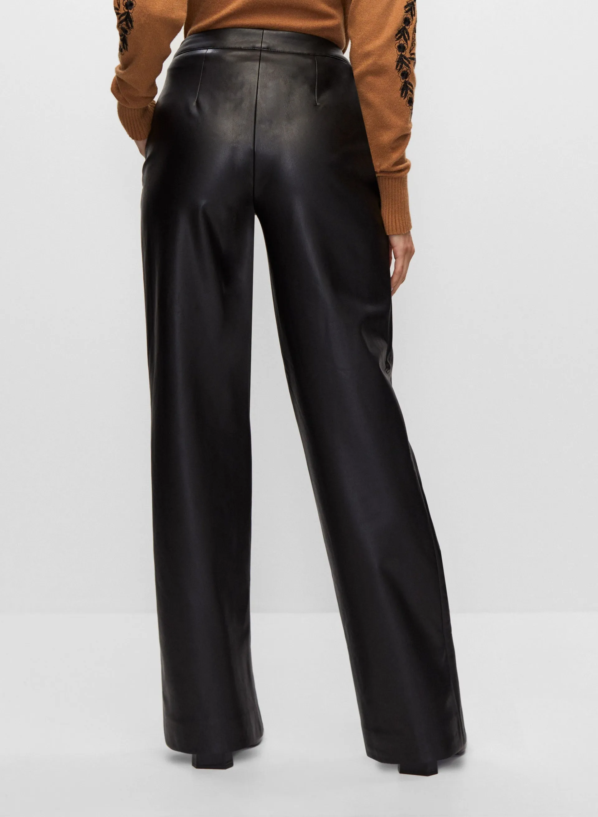 Vegan Leather Straight Leg Pants sold by Melanie Lyne product image thumbnail 2