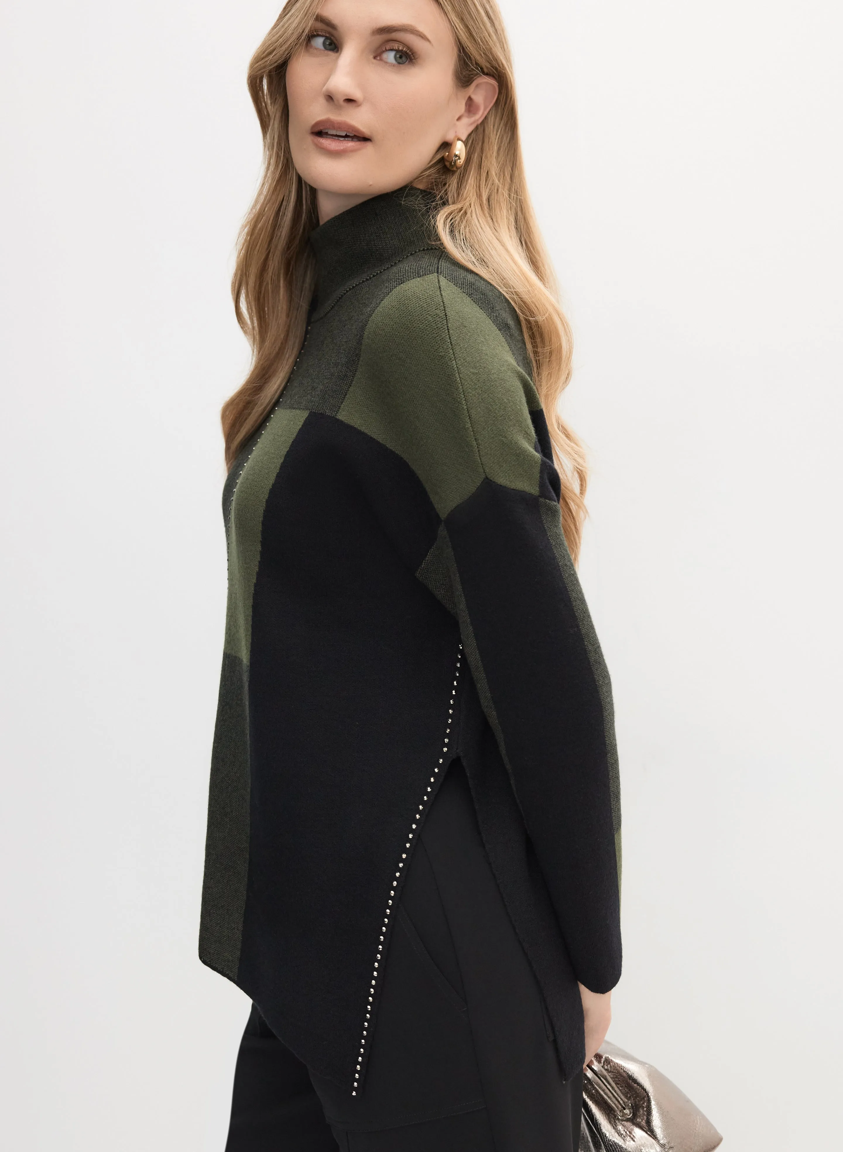 Joseph Ribkoff - Mock Neck Colour Block Sweater sold by Melanie Lyne product image thumbnail 4