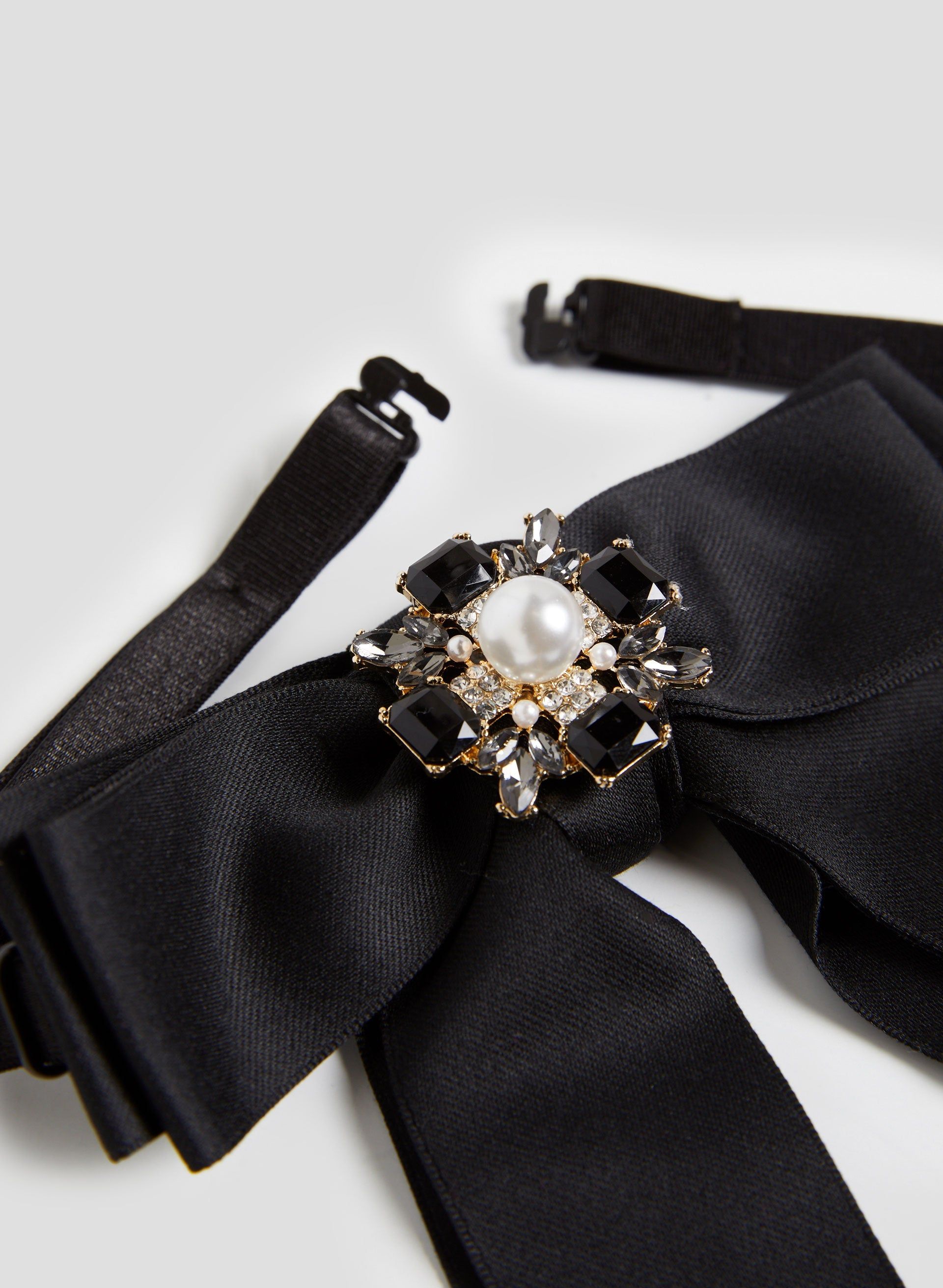 Pearl Detail Ribbon Bow Tie sold by Melanie Lyne product image thumbnail 3