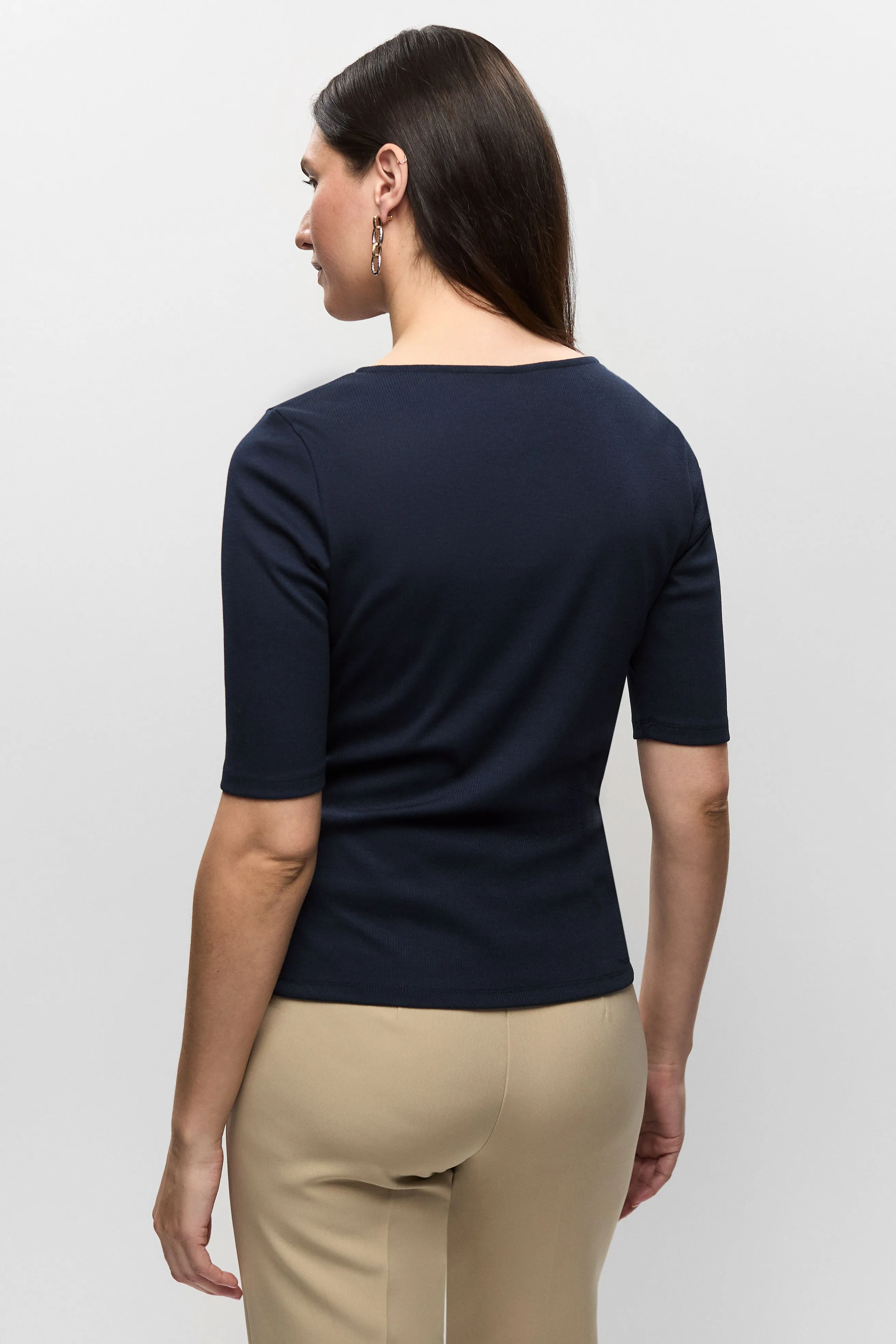 Ribbed Scoop Neck T-Shirt sold by Melanie Lyne product image thumbnail 4