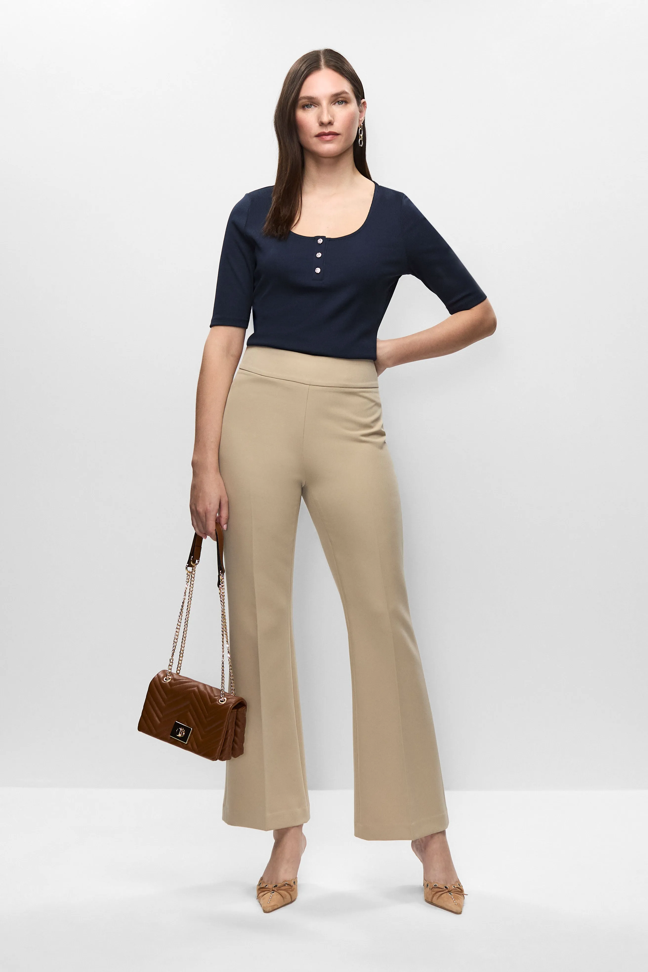 Ribbed Scoop Neck T-Shirt sold by Melanie Lyne product image thumbnail 3