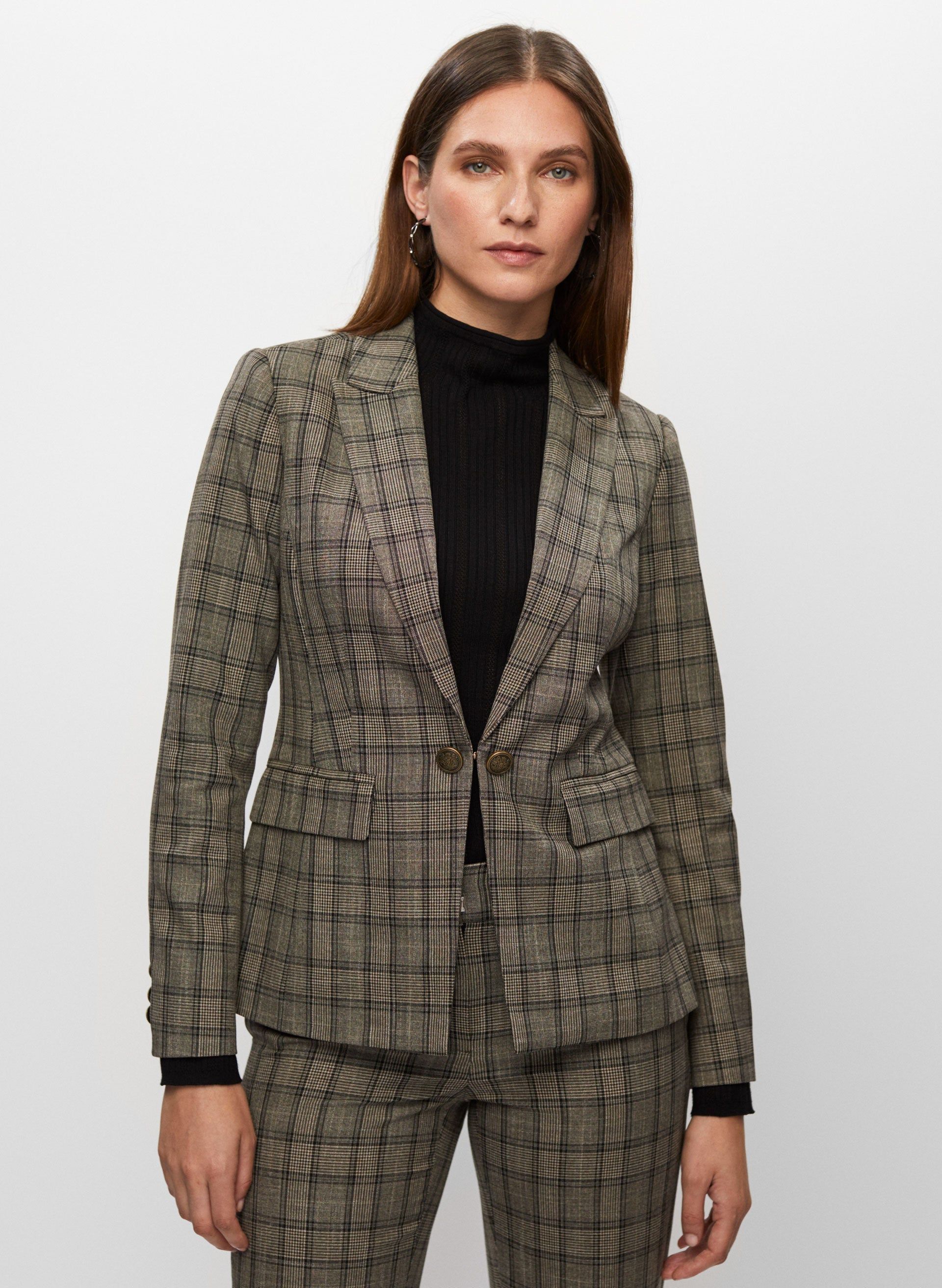 Plaid Notched Collar Jacket sold by Melanie Lyne product image thumbnail 5