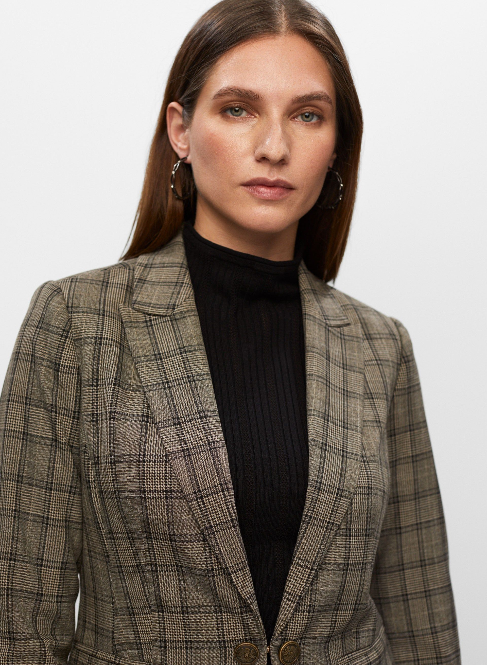 Plaid Notched Collar Jacket sold by Melanie Lyne product image thumbnail 3