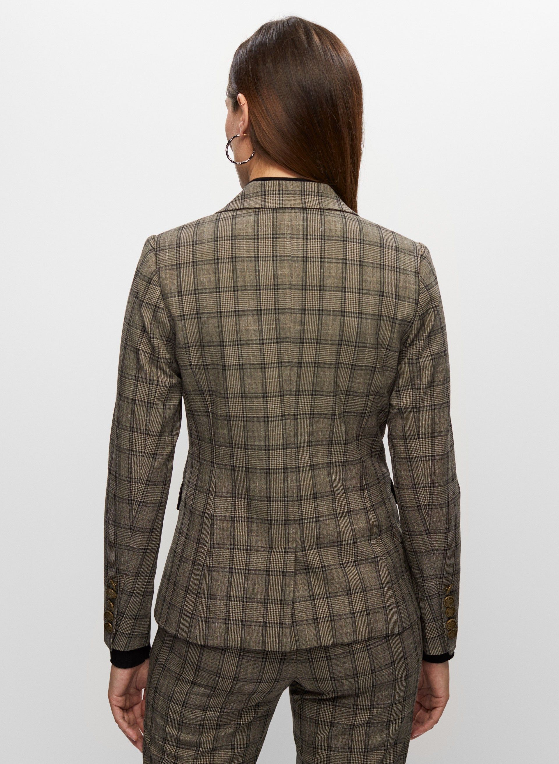 Plaid Notched Collar Jacket sold by Melanie Lyne product image thumbnail 2