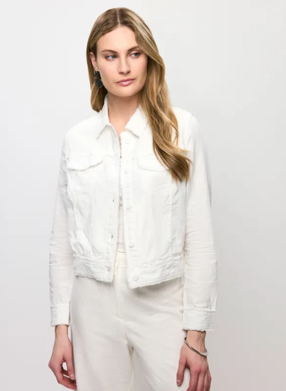 Frayed Linen-Blend Jacket sold by Melanie Lyne