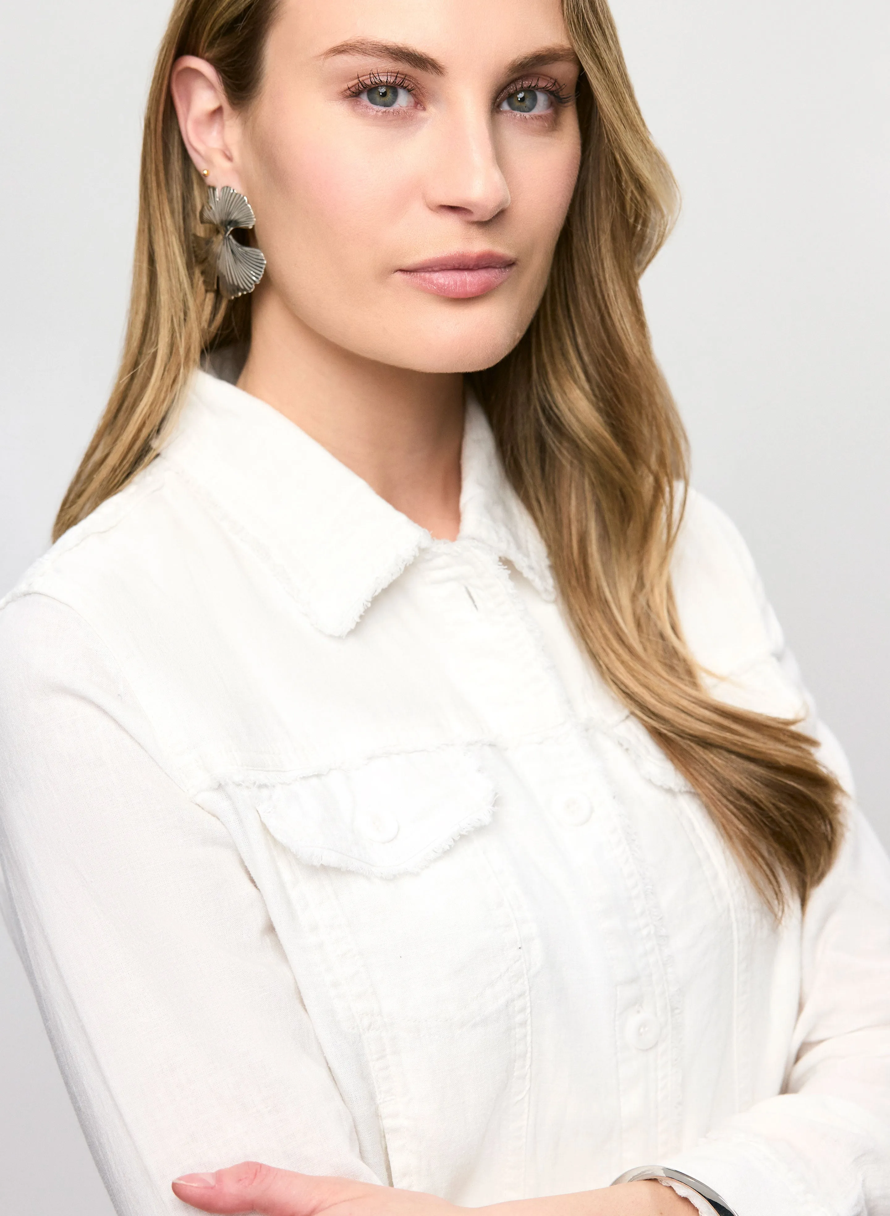 Frayed Linen-Blend Jacket sold by Melanie Lyne product image thumbnail 2